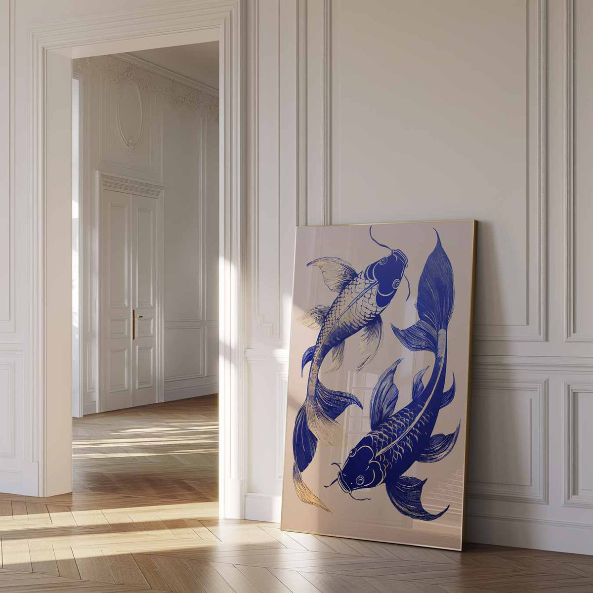 Elegante Koi Vis – dierenposter als moderne staande wanddecoratie