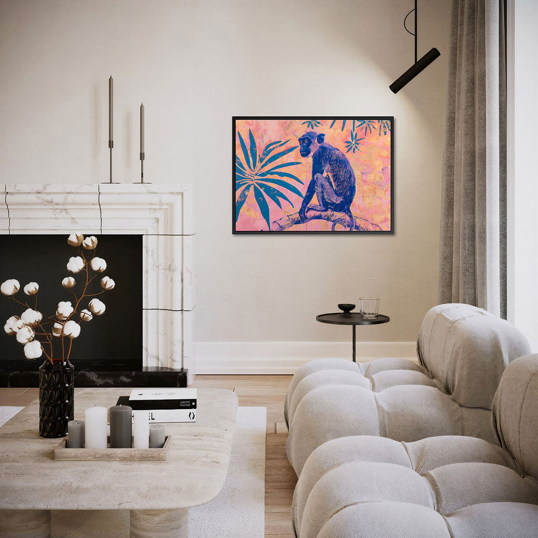 Dromerige jungle aap – liggende wanddecoratie