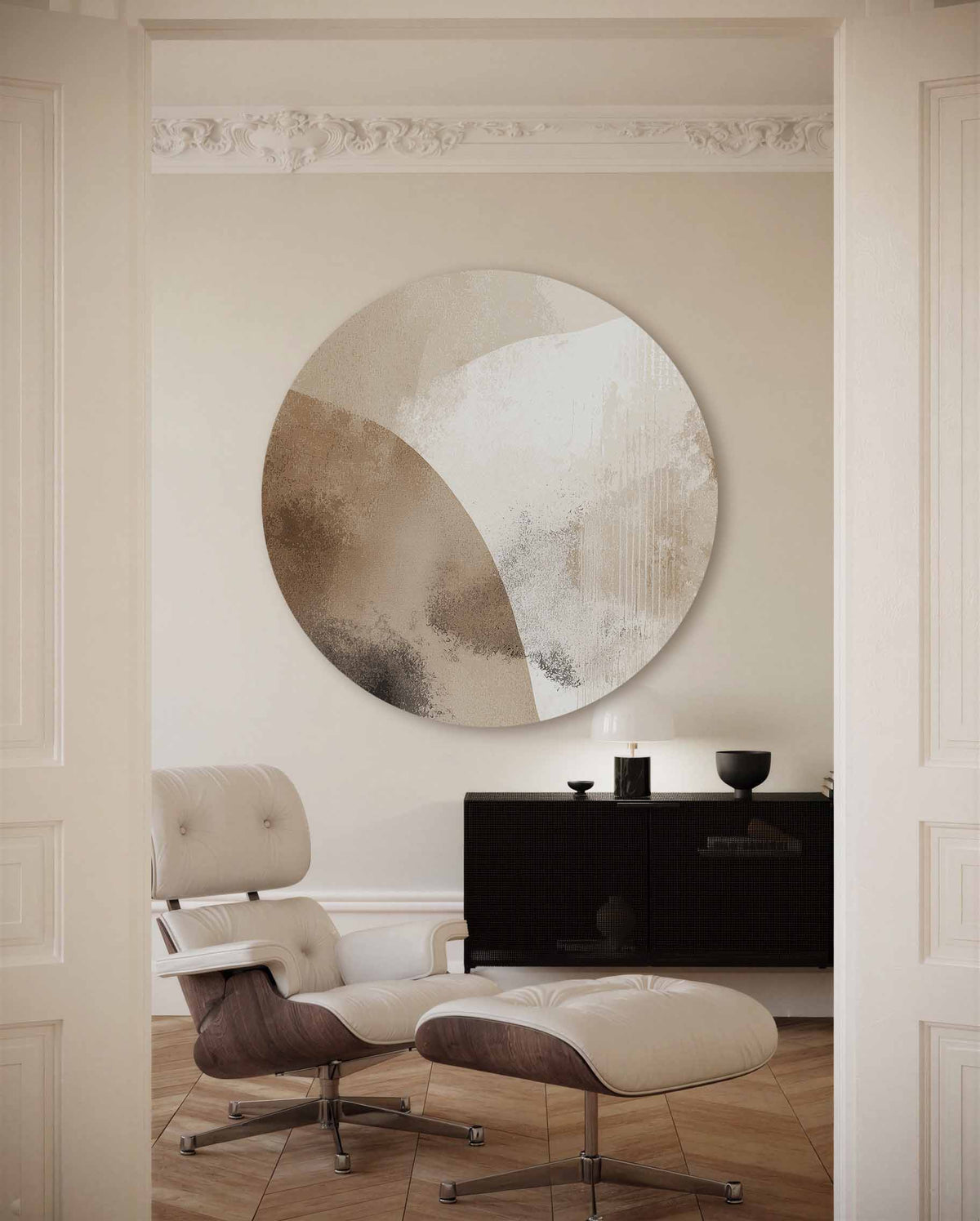 Abstracte vormen – moderne abstracte muurcirkel voor aan de muur
