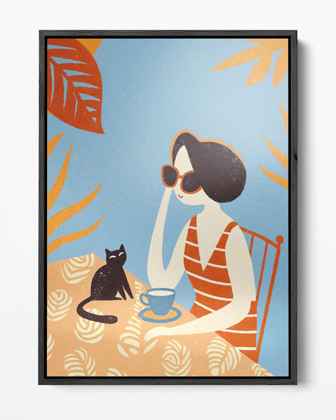 Zonnige Dag met Kat – portret kunstwerk als wanddecoratie