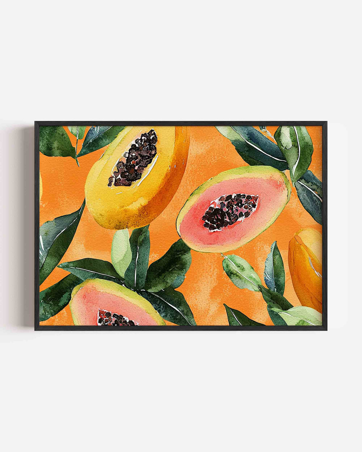 Papaja en bladeren – jungle landscape poster als wanddecoratie