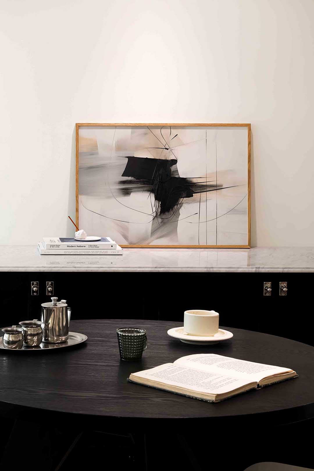 Abstracte lijnen en vormen – abstracte poster in liggend formaat