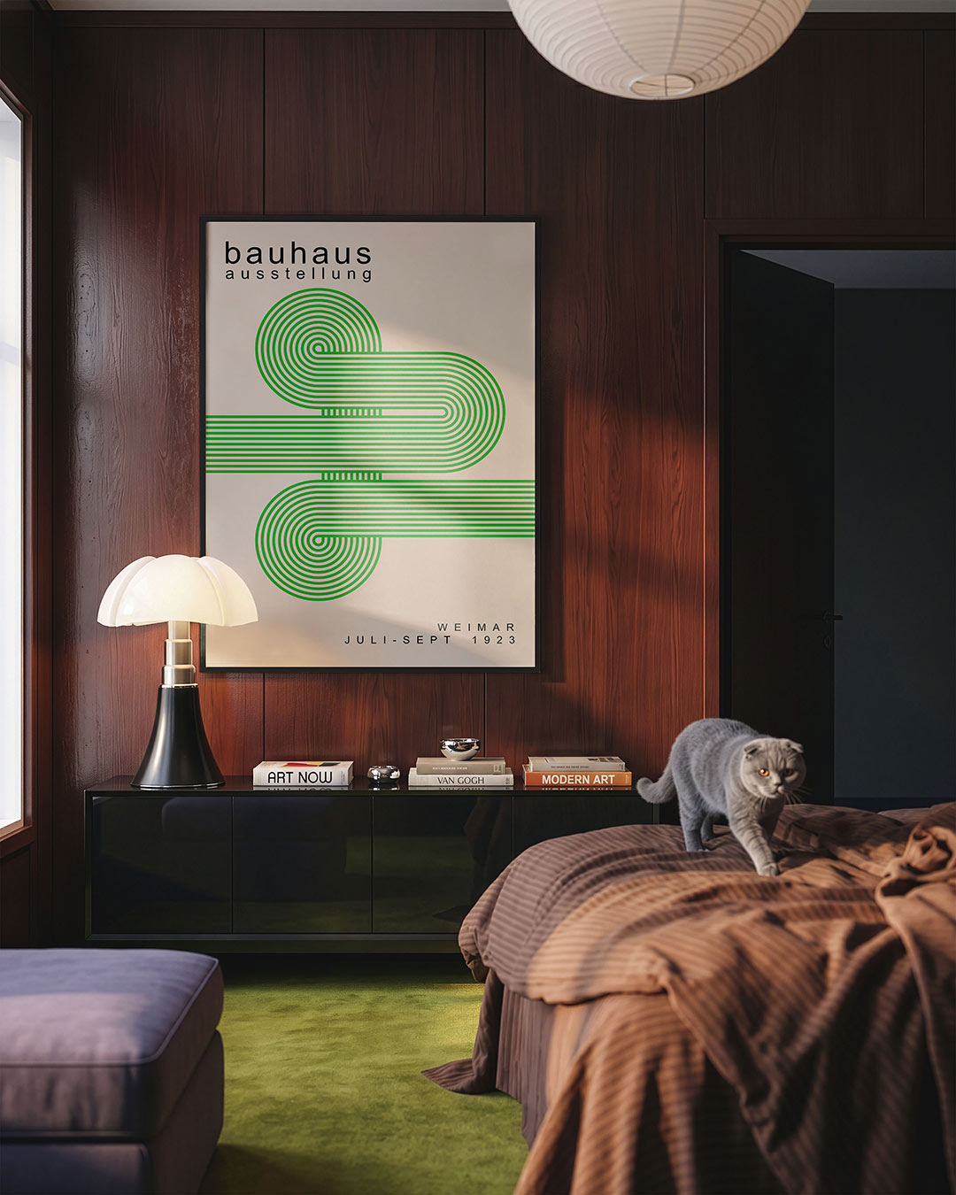 Lijnen en vormen – geometrische Bauhaus poster in staand formaat