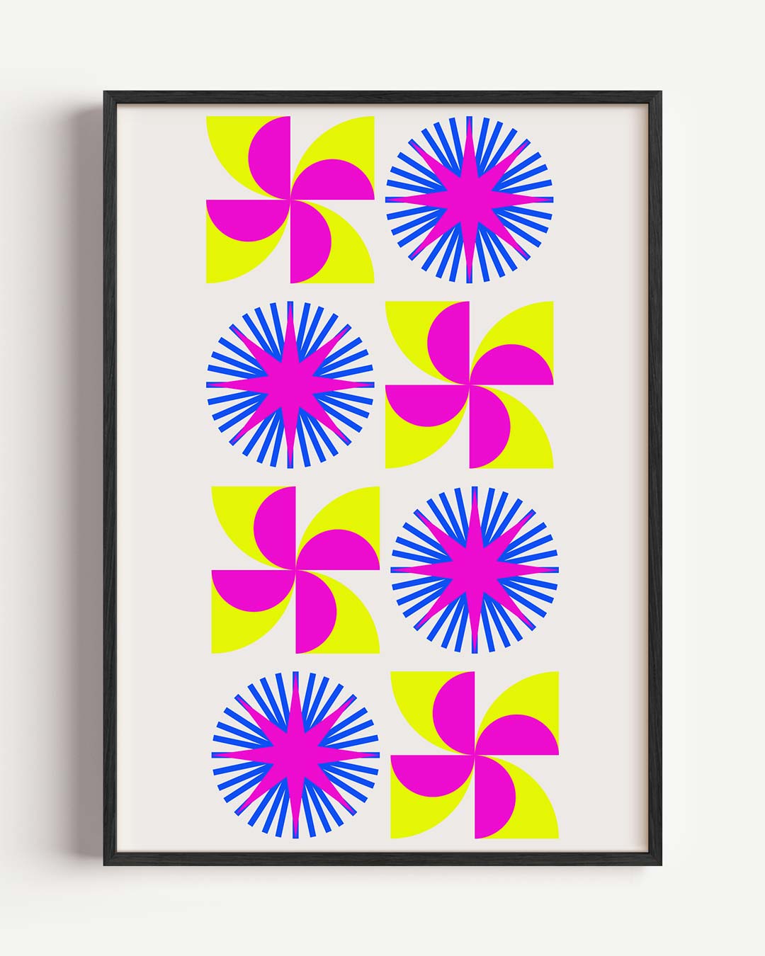 Retro Vibes Kunstposter – kleurrijke abstracte portret poster als wanddecoratie