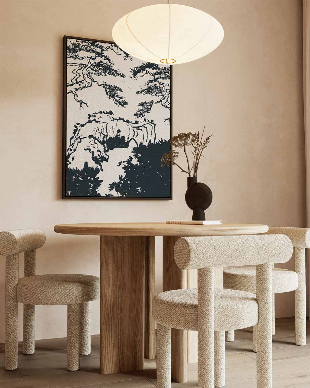 Zen Natuurschildering – staand kunstwerk voor modern interieur