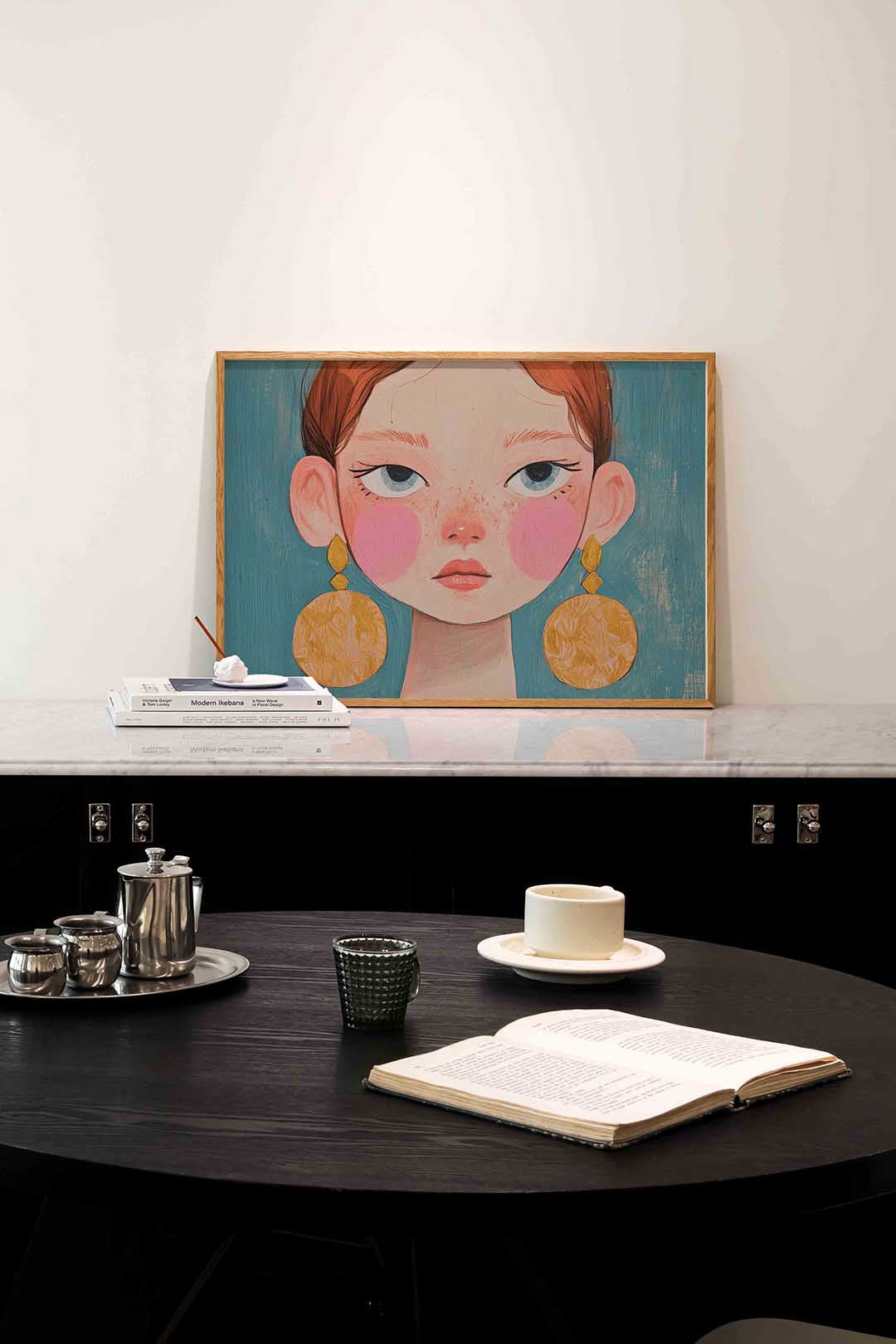 Meisje met roze wangen – portret poster in liggend formaat