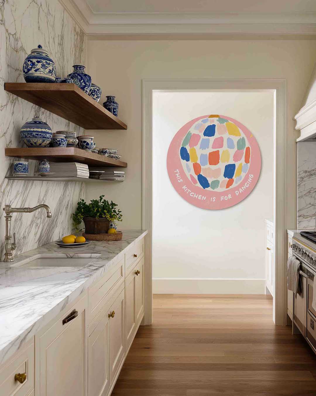 Kleurrijke bol – moderne abstracte muurcirkel voor aan de muur