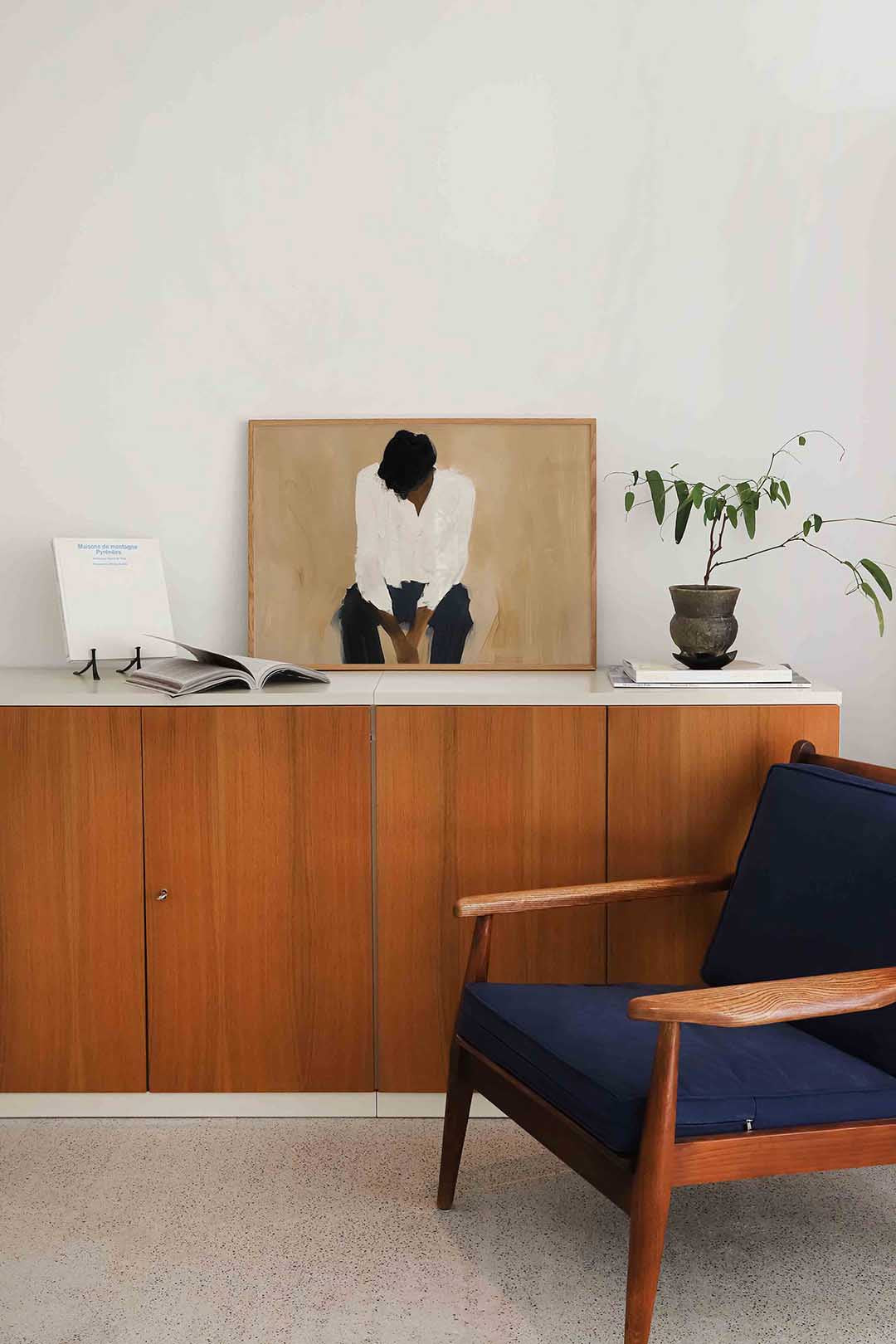 Zittende figuur – moderne landscape wanddecoratie van WallArtistic