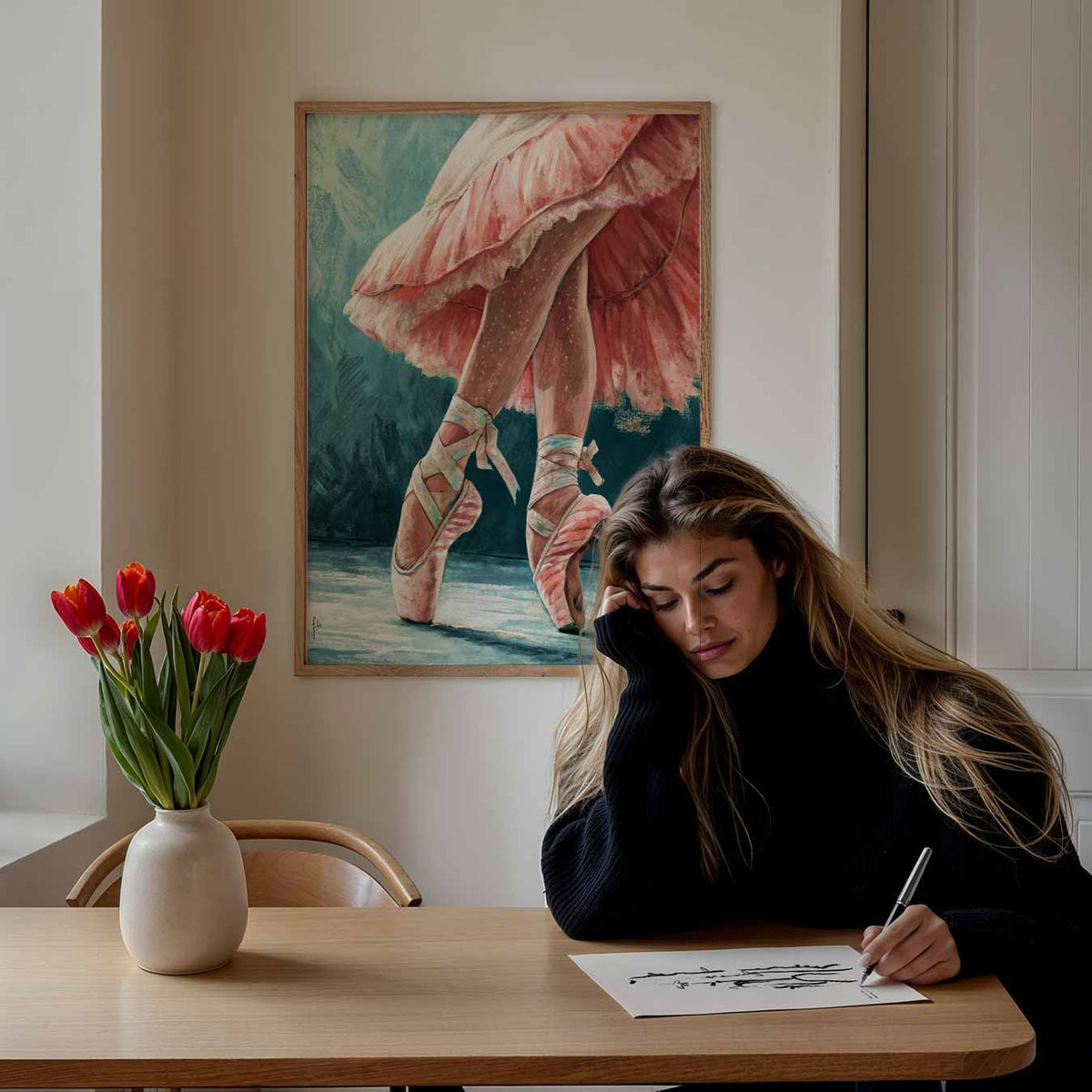 Elegante Balletschoenen – paasposter in staand formaat