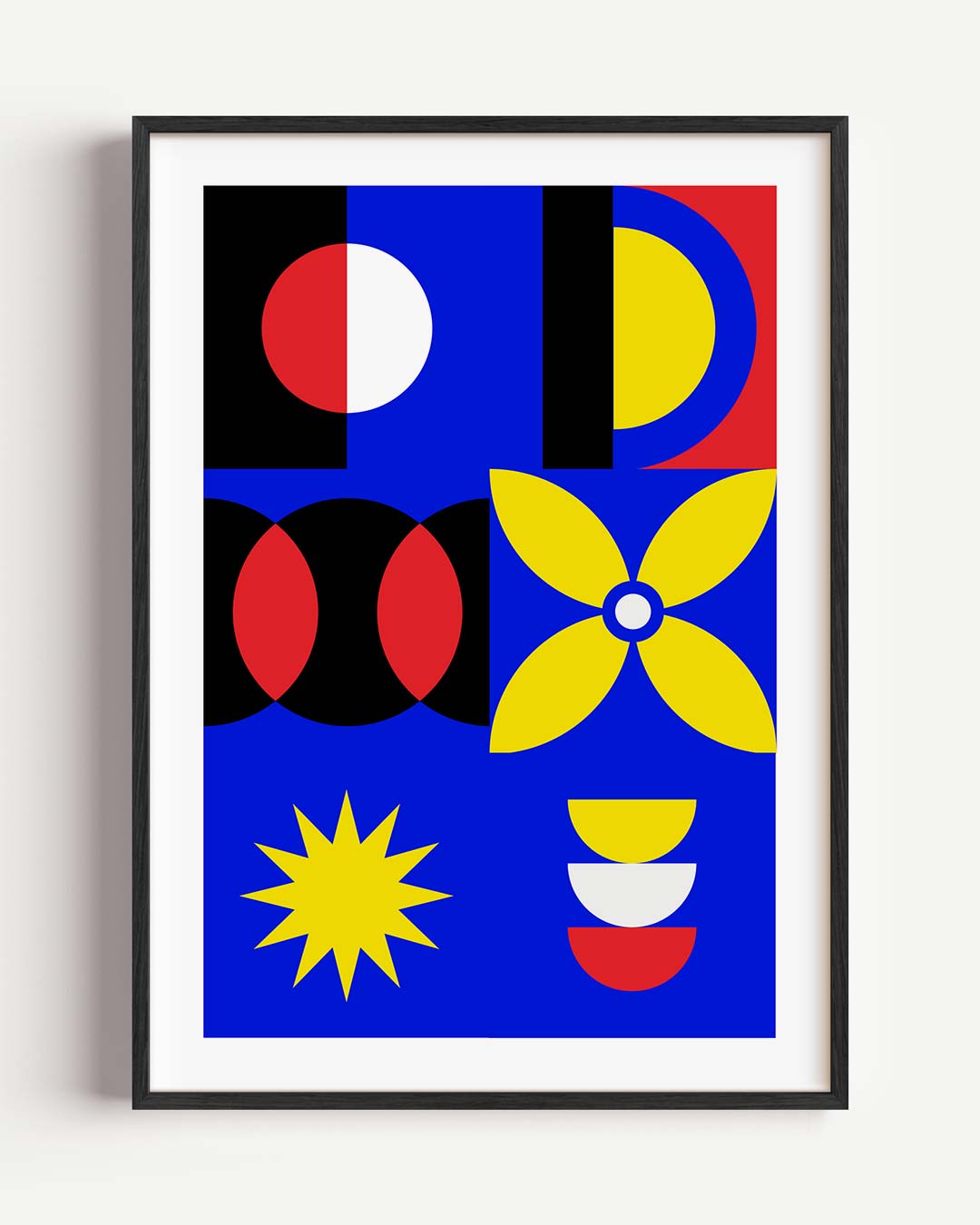 Geometrische Kleurexplosie – dieren portret poster als wanddecoratie