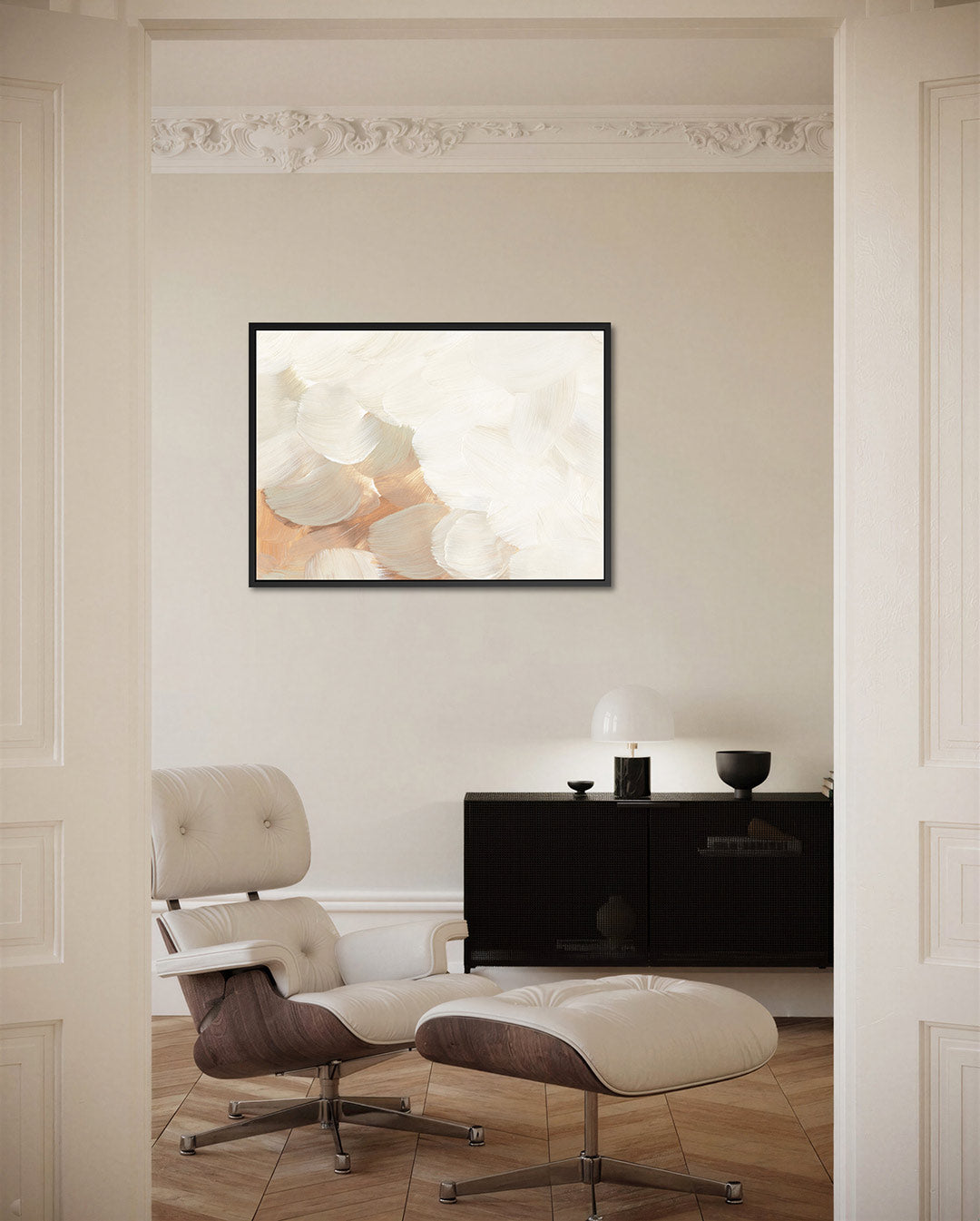 Zachte penseelstreken – Serene – liggende wanddecoratie