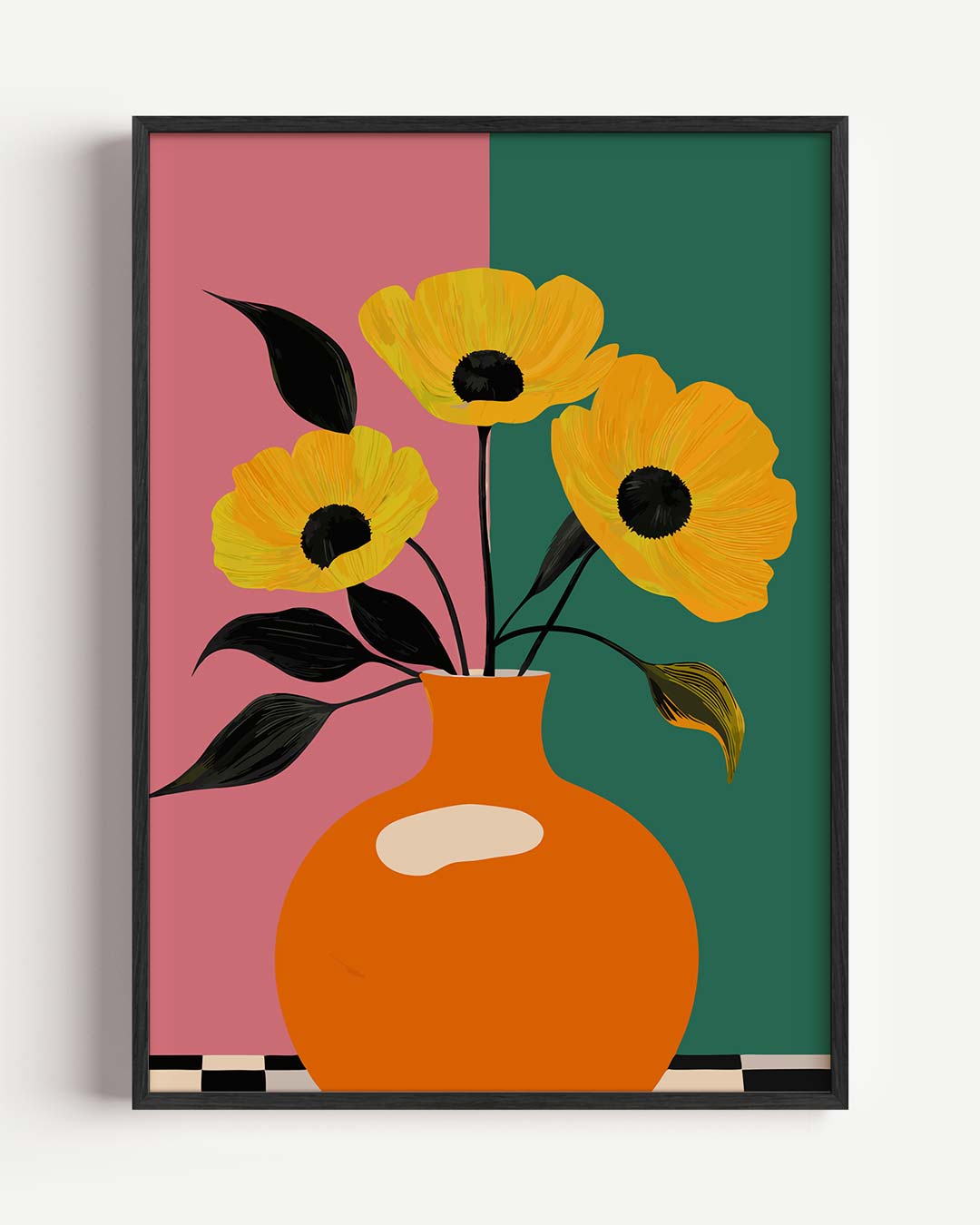 Stijlvolle Bloemenvaas – bloemen portret poster als wanddecoratie
