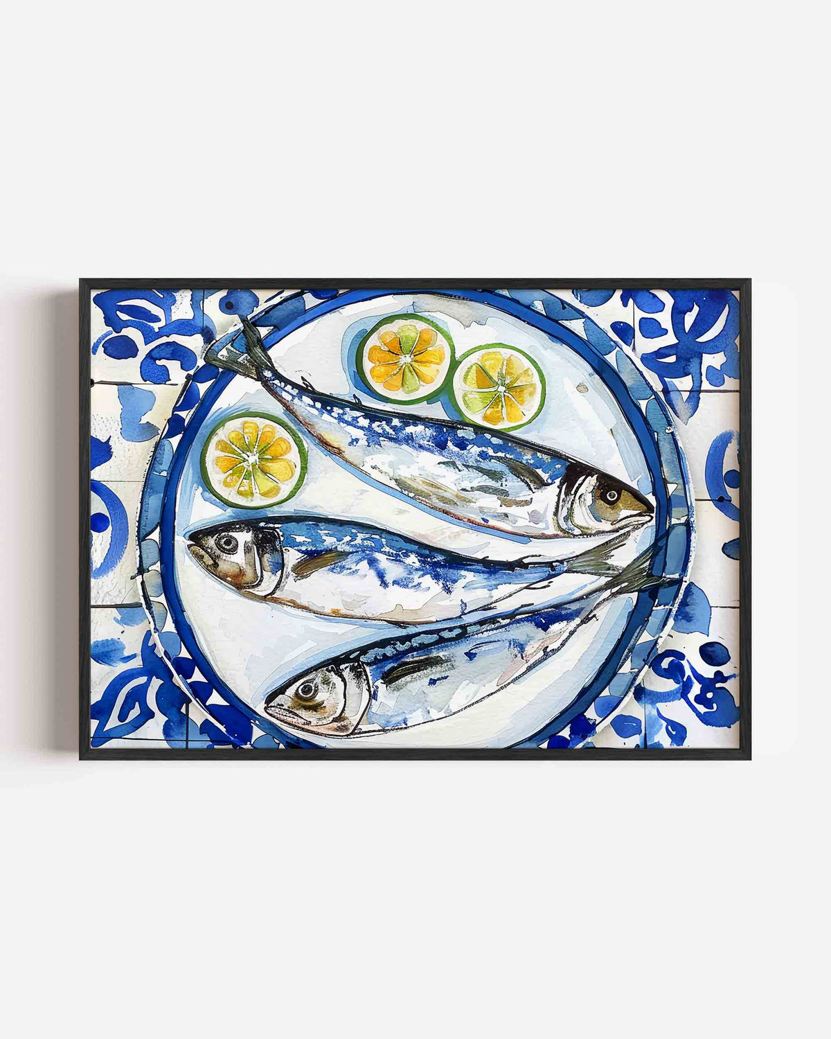 Vissen op bord – keuken landscape poster als wanddecoratie