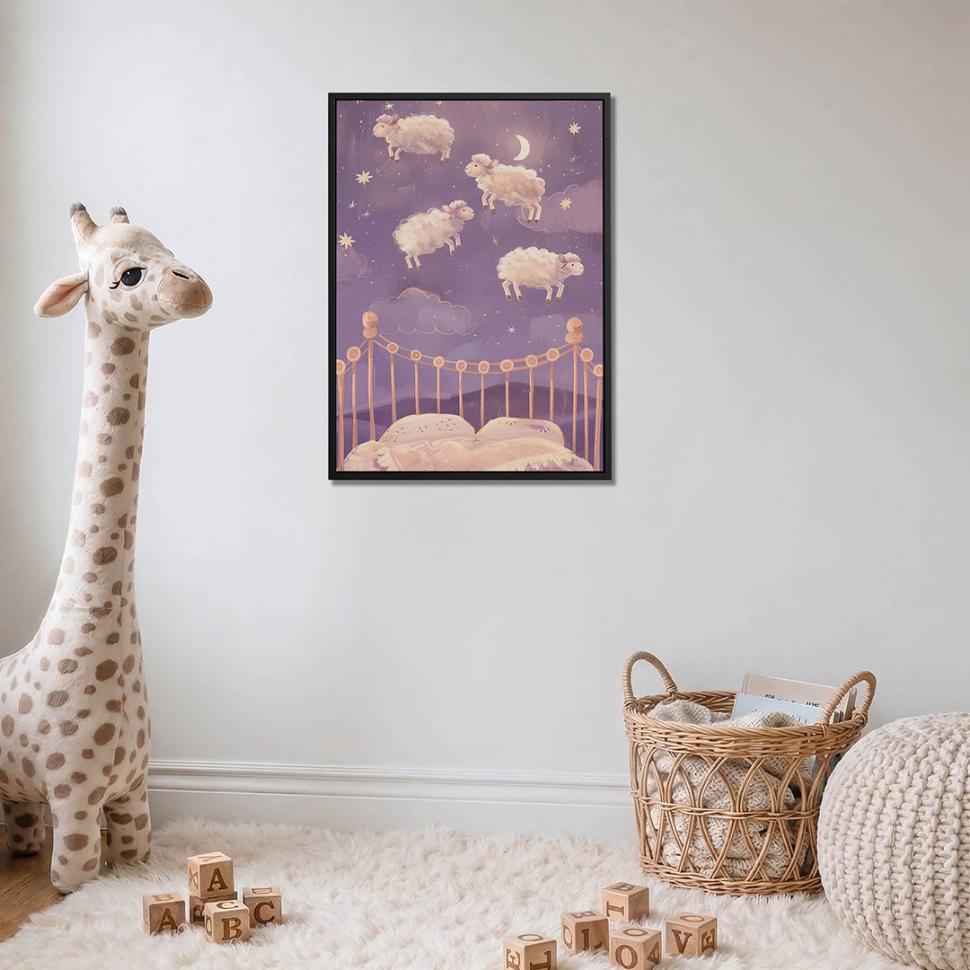 Dromerige slaapkamer – moderne staande wandkunst