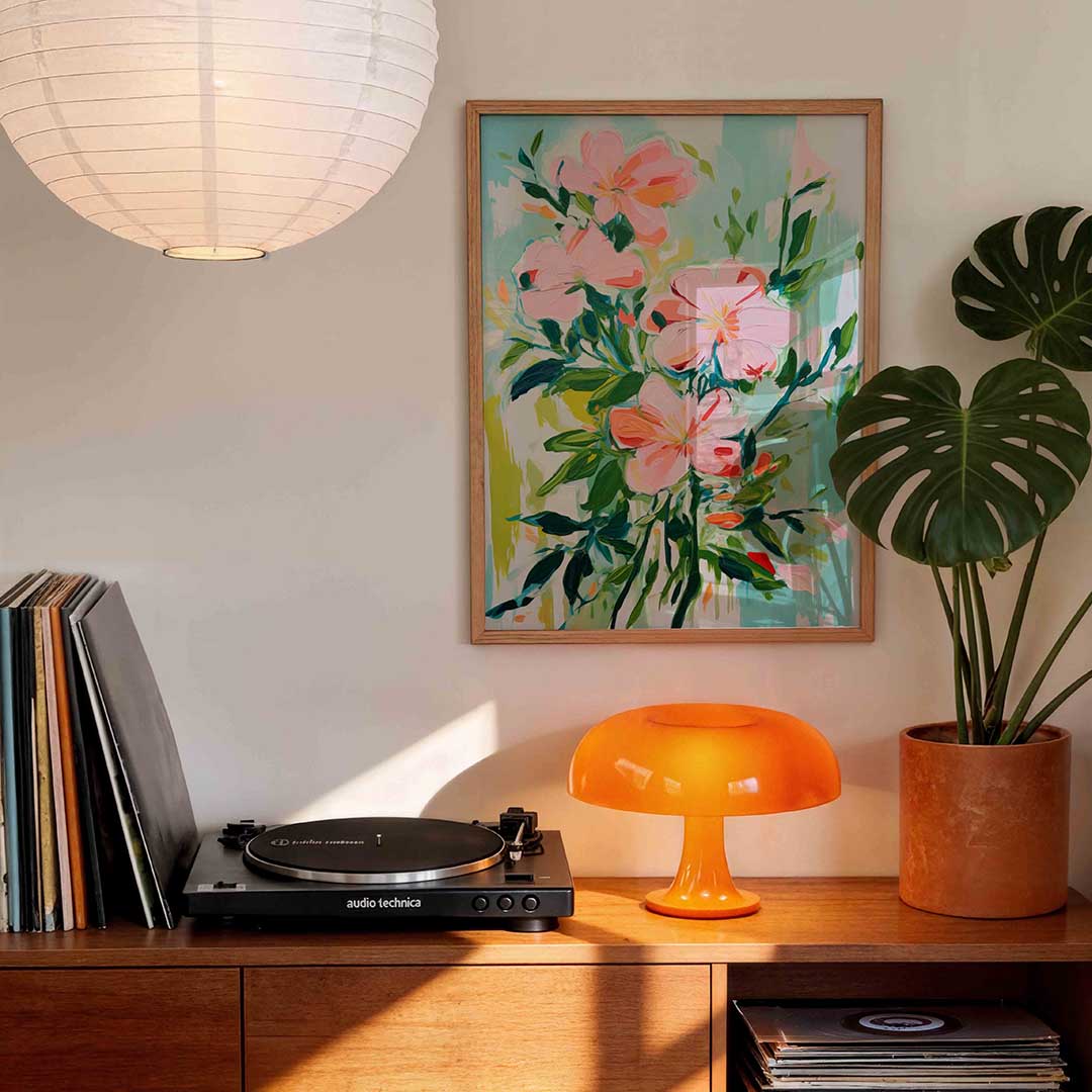 Bloemen en bladeren – staande kleurrijke wanddecoratie van WallArtistic