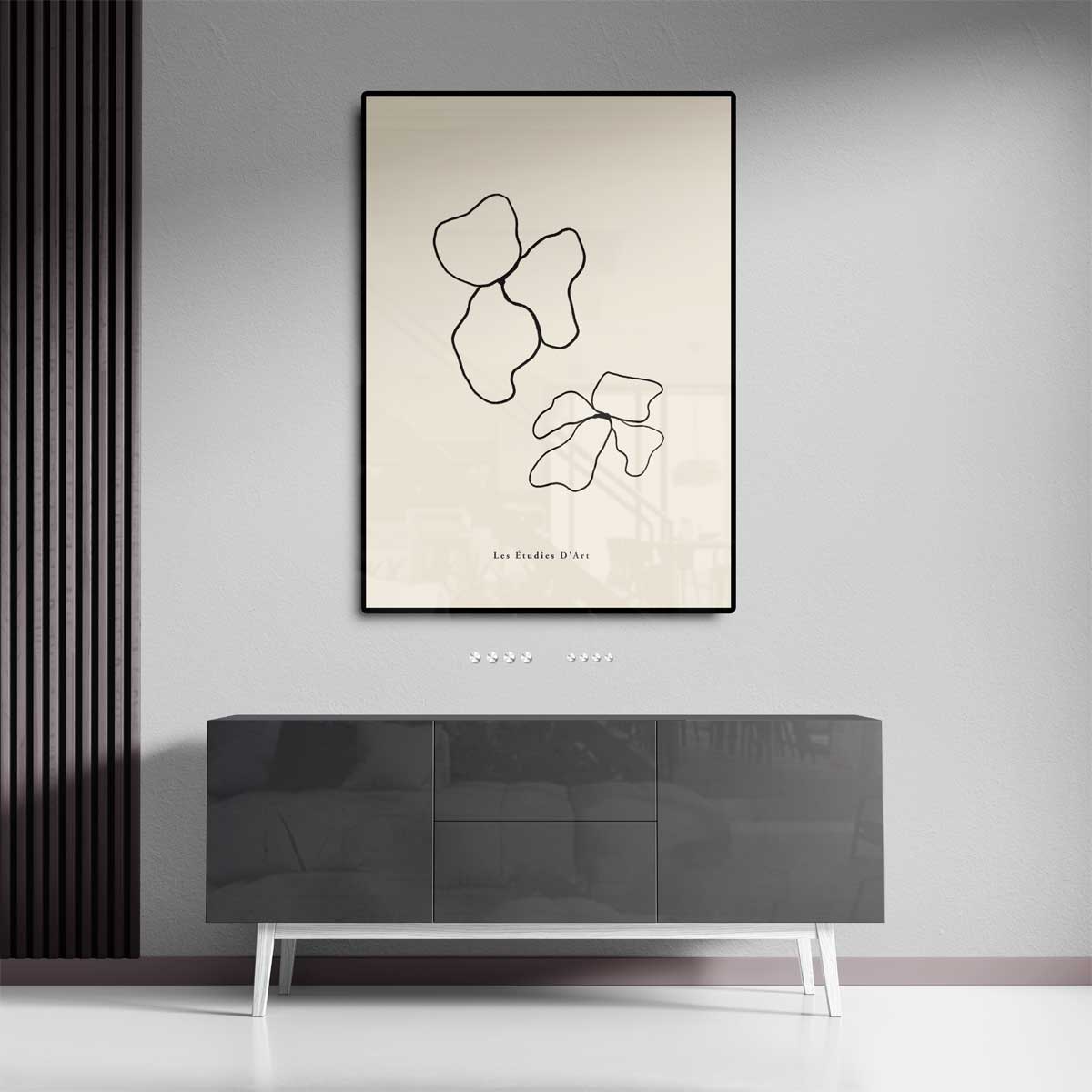 Abstracte Lijnen Bloemenprint – staand kunstwerk voor modern interieur