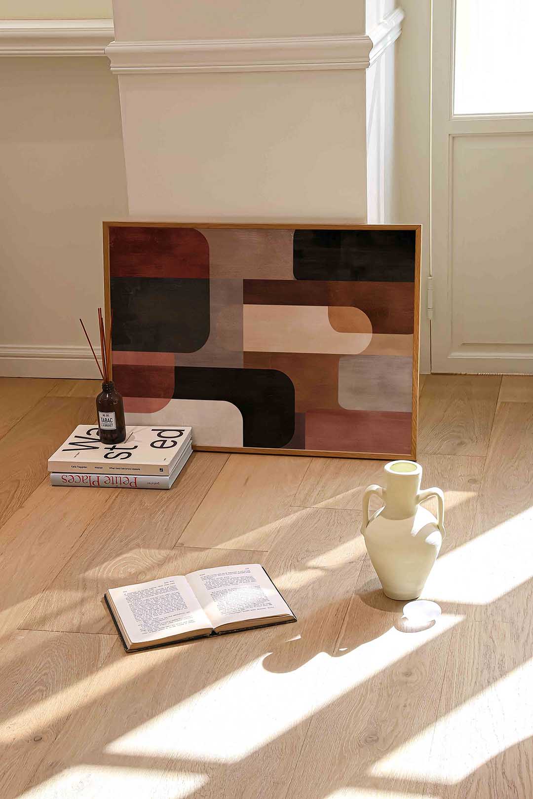 Abstracte vormen – liggende abstracte wanddecoratie van WallArtistic
