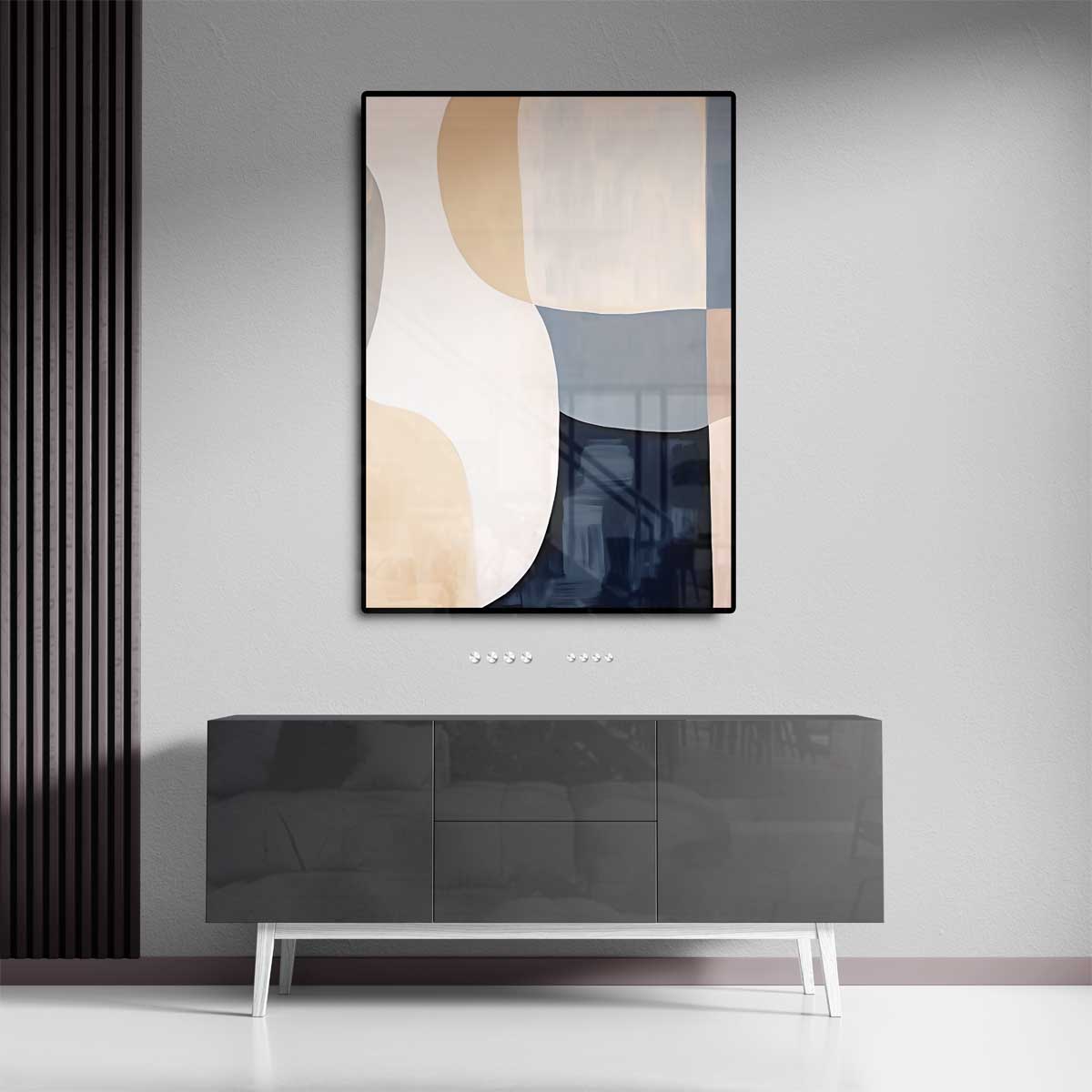 Abstracte Harmonie in Aardetinten – plexiglas wanddecoratie in portret formaat