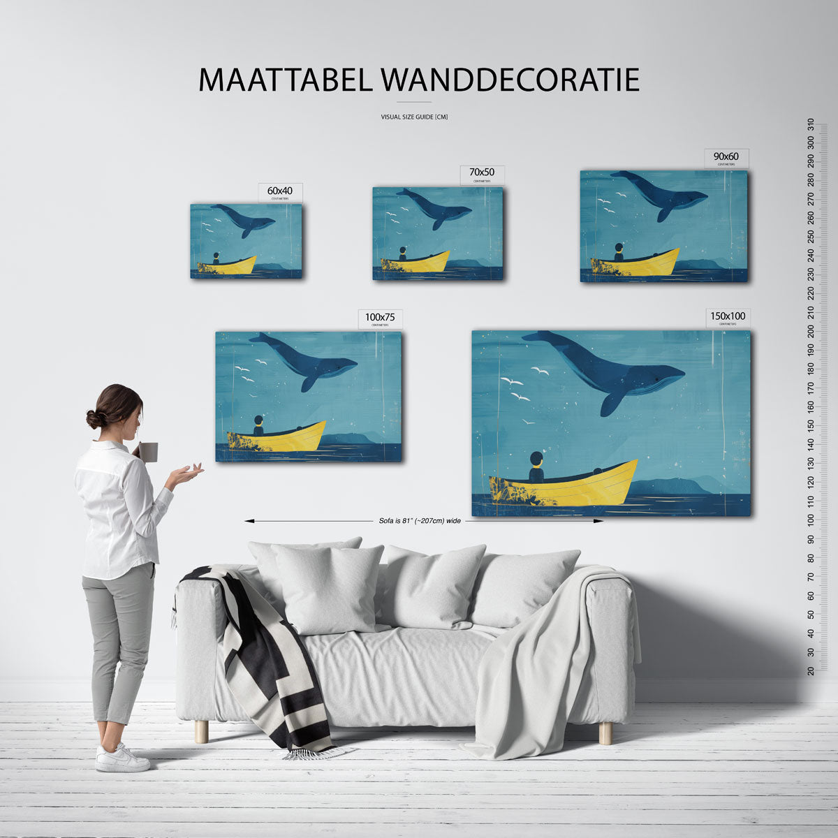 Dromerige zeevaart – moderne liggende wanddecoratie