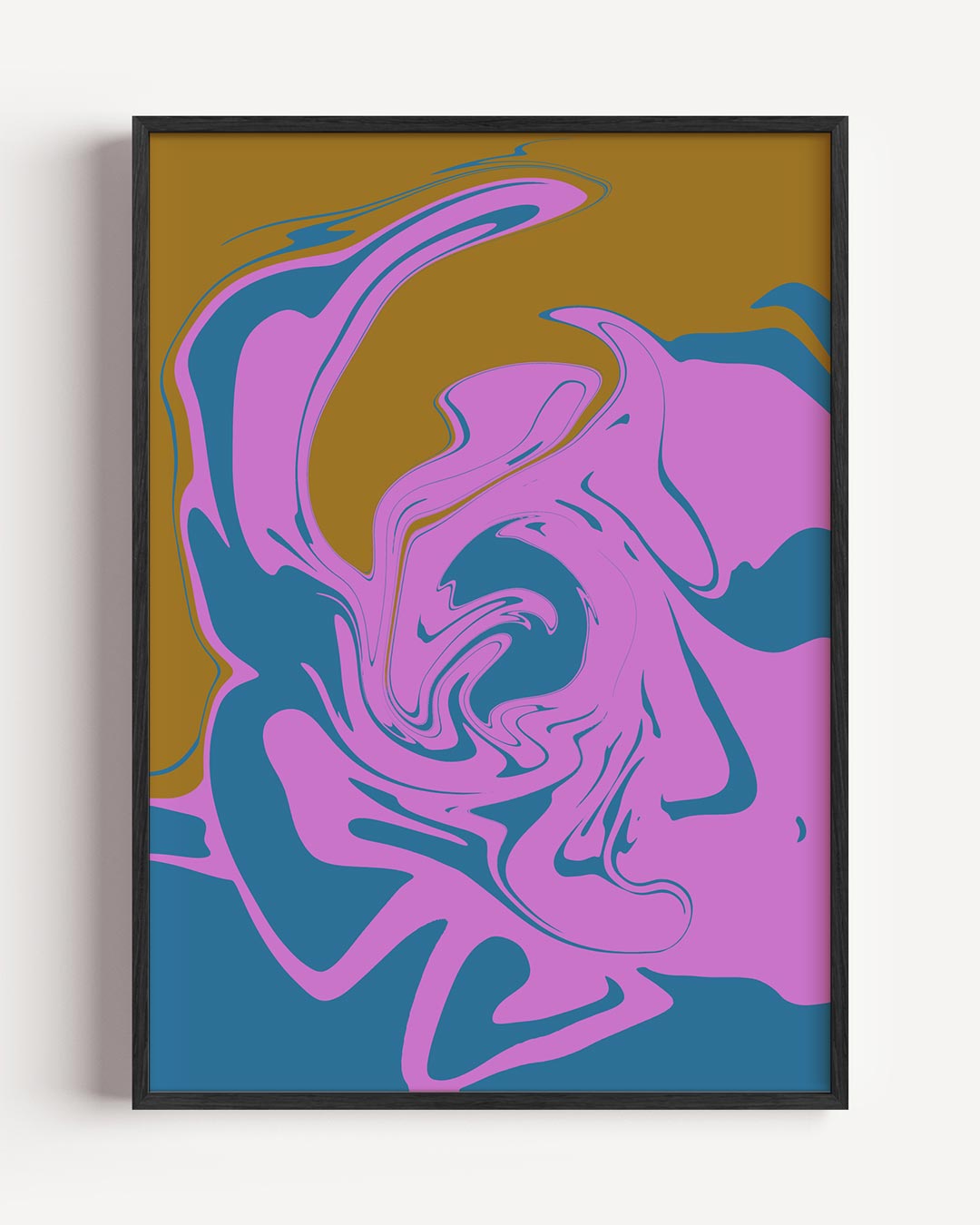 Vloeiende Kleurexplosie – kleurrijke abstracte portret poster als wanddecoratie