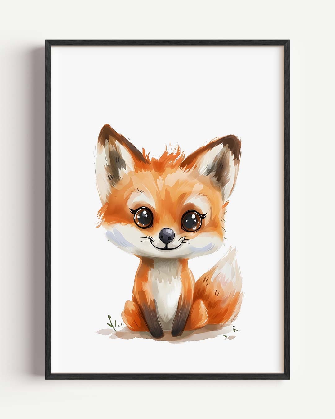 Schattige Vos Illustratie – kids portret poster als wanddecoratie