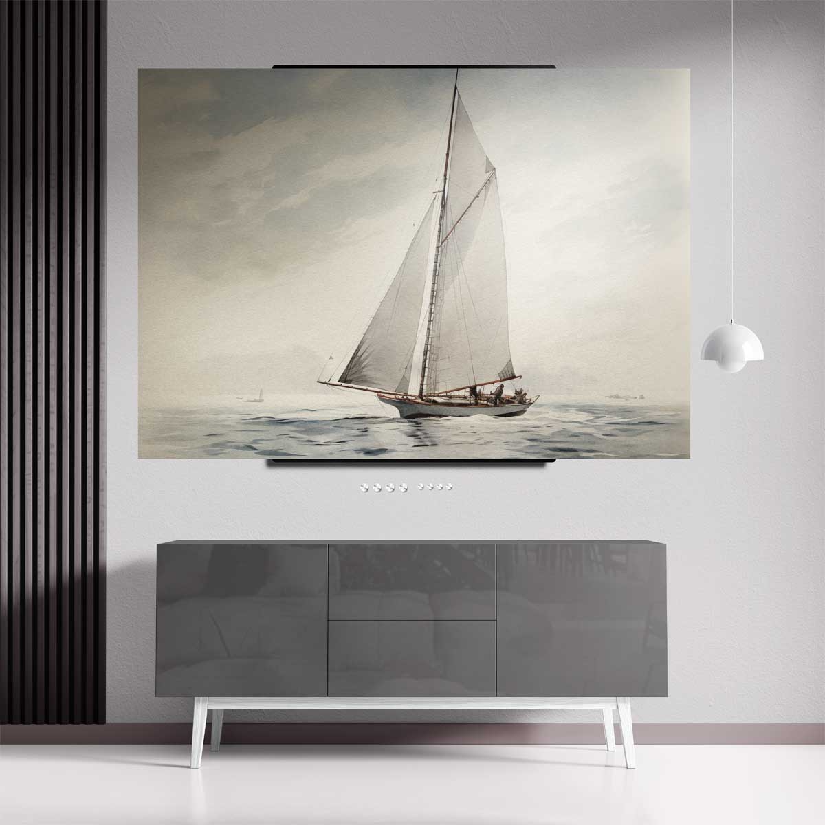 Zeilavontuur op open water – dibond kunstwerk als wanddecoratie