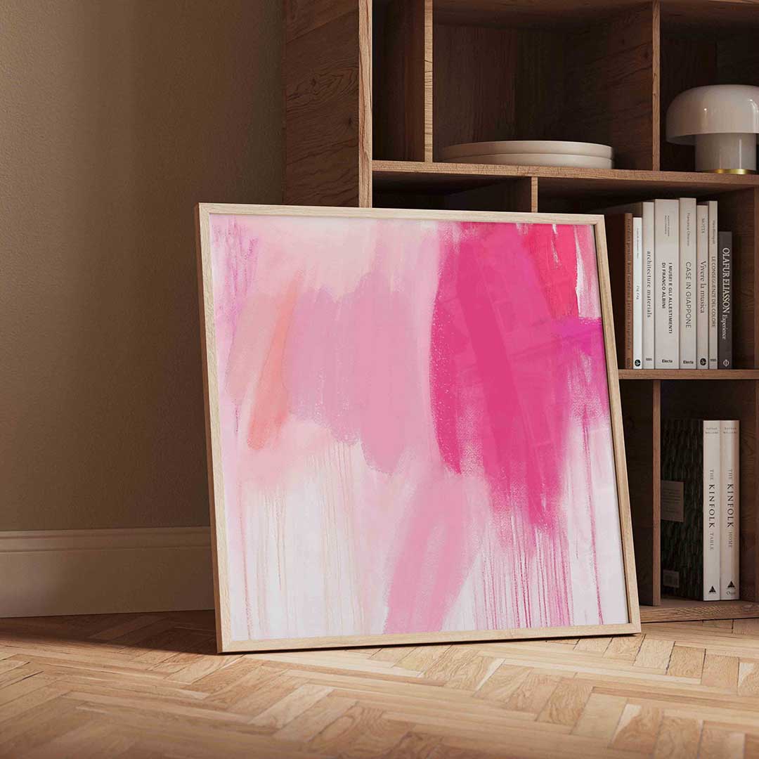 Roze tinten – moderne wandkunst met kleur en vormen als poster