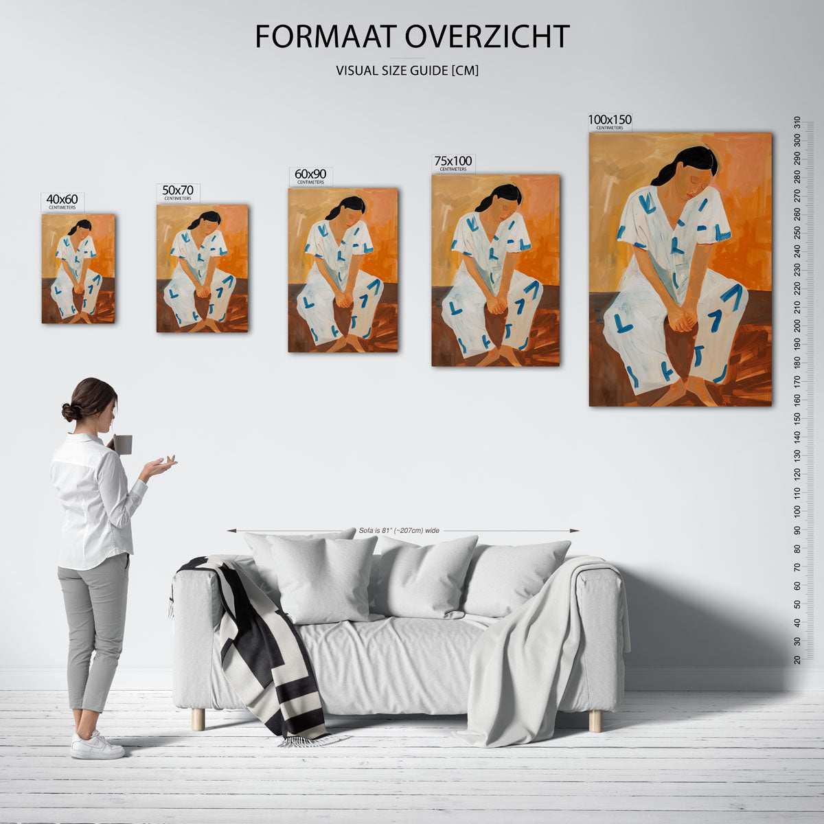 Vrouw in rust – staand wanddecoratie kunstwerk