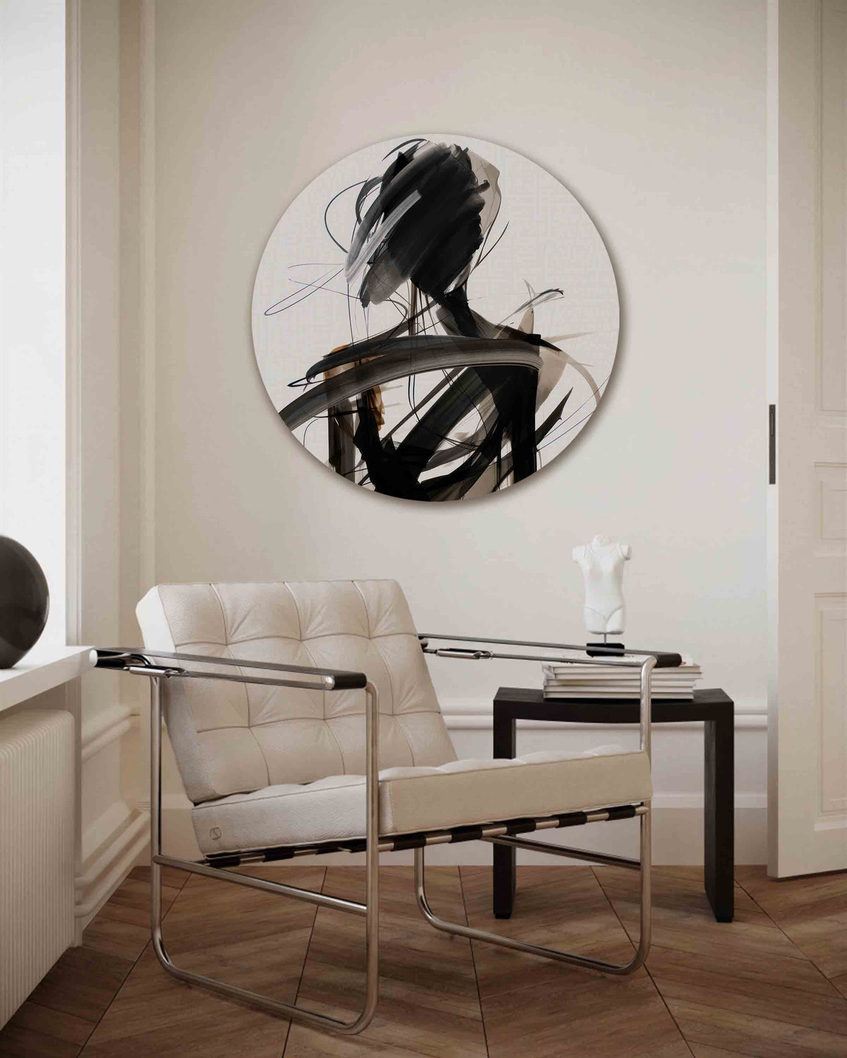 Abstracte figuur – kleurrijke illustratie muurcirkel als wanddecoratie