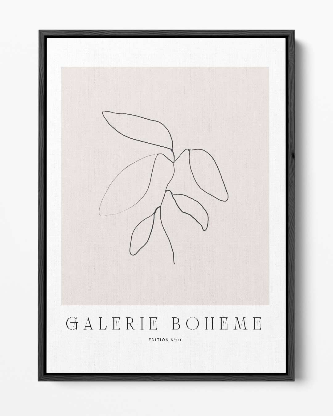 Minimalistische Lijntekening van Bladeren – portret kunstwerk als wanddecoratie