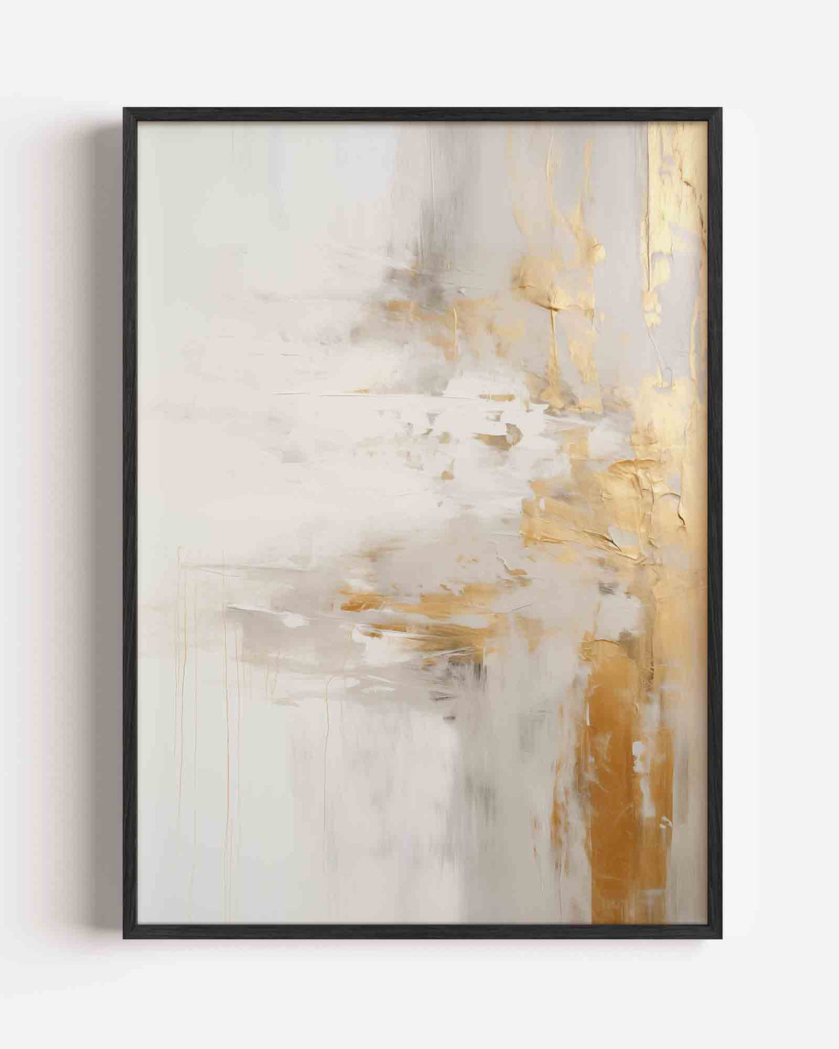 Goud en wit abstracte – botanische portret poster als wanddecoratie