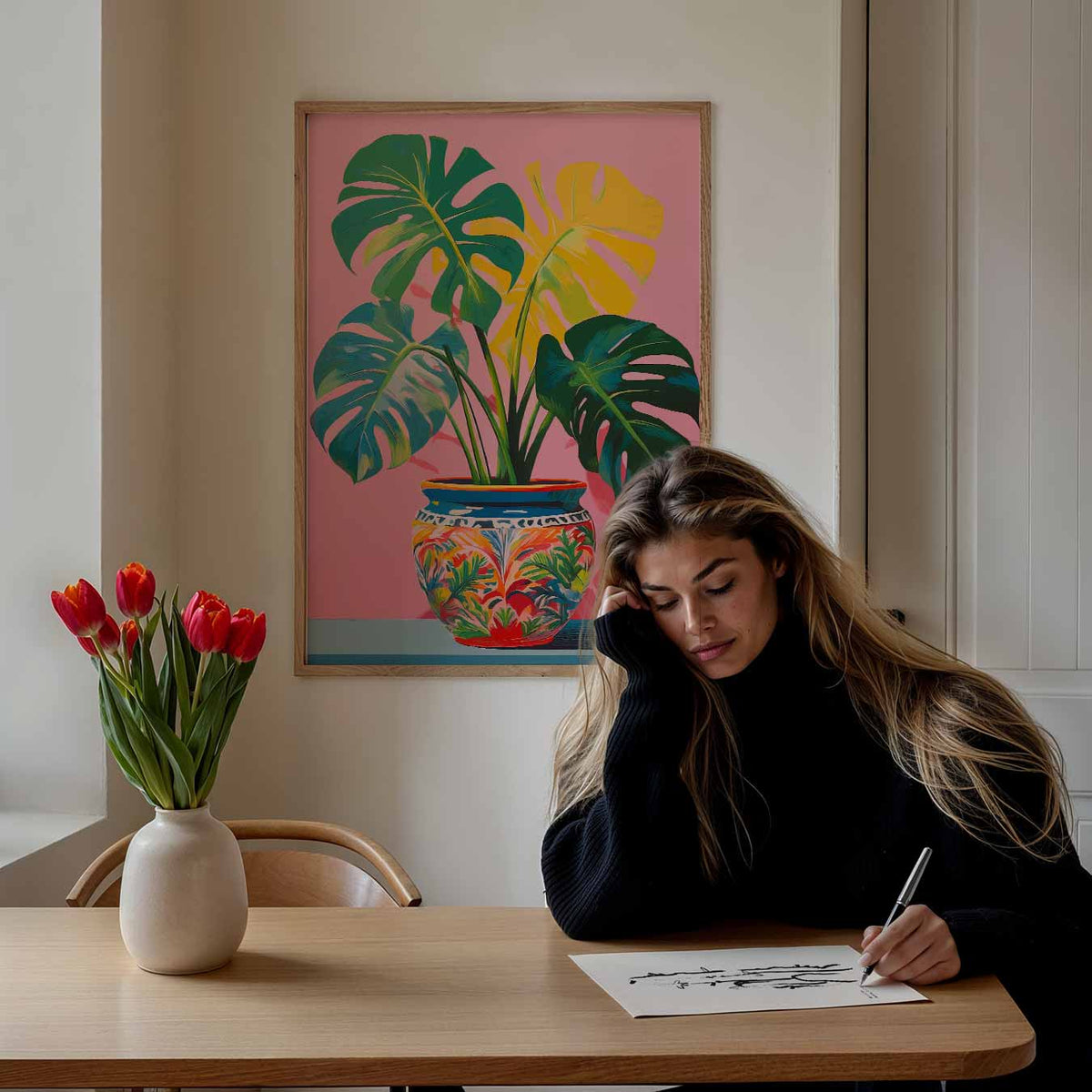 Botanische Elegantie – bloemen poster als moderne staande wanddecoratie