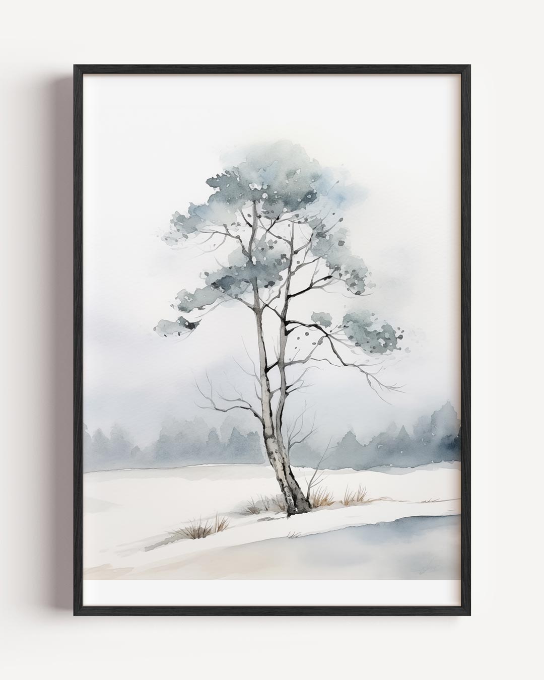 Winterse Boomlandschap – kerst portret poster als wanddecoratie