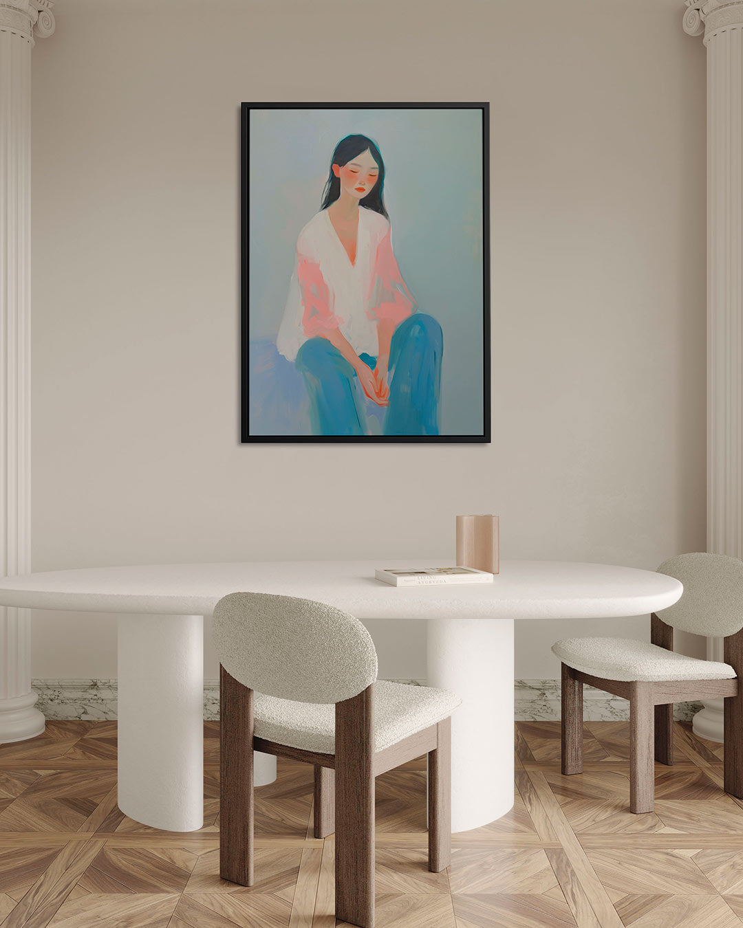 Dromerige vrouw – staand wanddecoratie kunstwerk