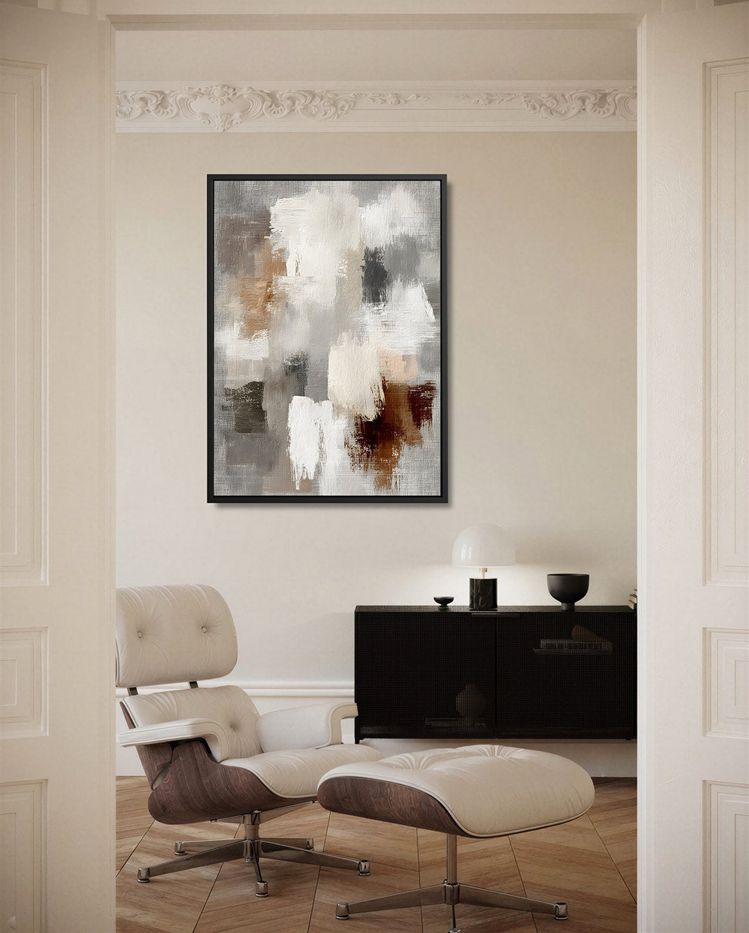 Dynamische kleurencompositie – staand wanddecoratie kunstwerk
