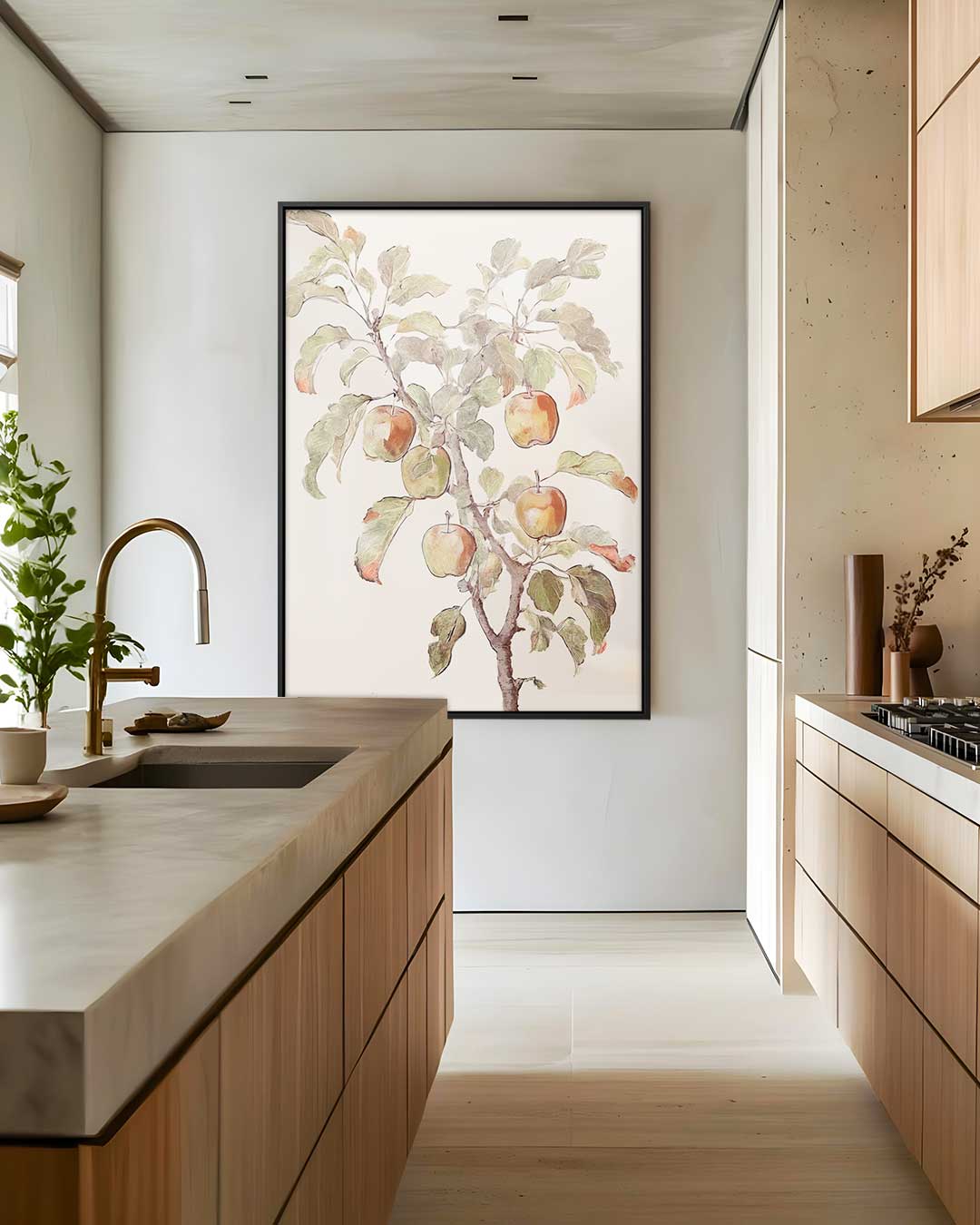 Appelboom Illustratie – staand kunstwerk voor modern interieur