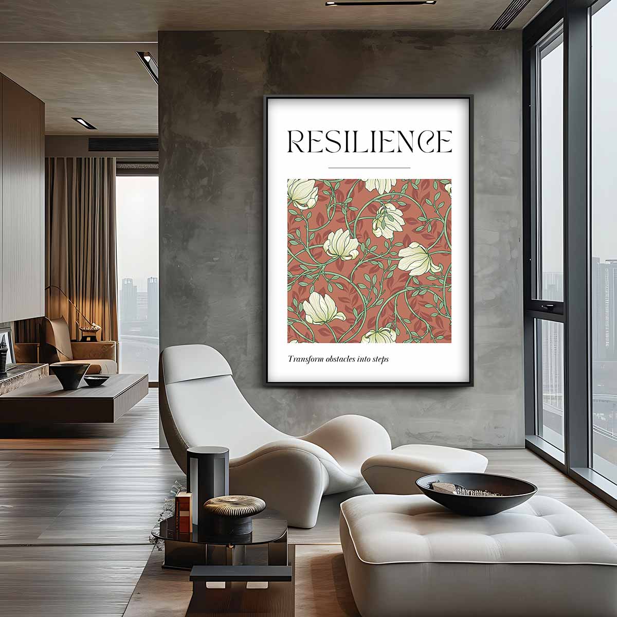 Resilience Bloemenkunst – plexiglas wanddecoratie in portret formaat