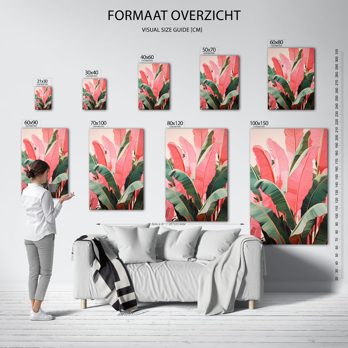 Banana bladeren – staande muurposter met jungle thema