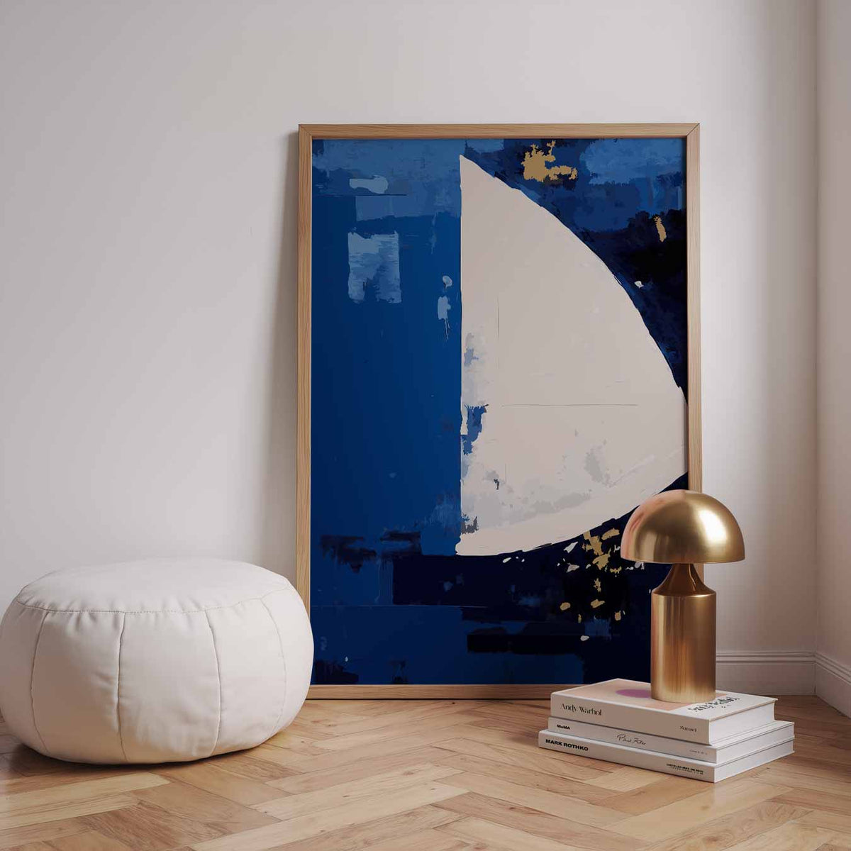 Moderne Abstracte Zeilboot – staande kleurrijke abstracte wanddecoratie van WallArtistic