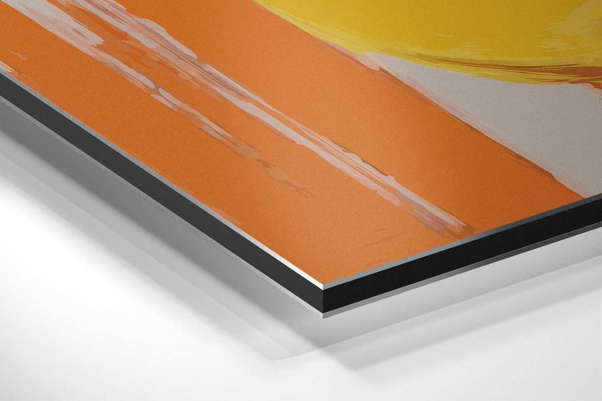 Frisse Citroen op Oranje – canvas kunstwerk als wanddecoratie