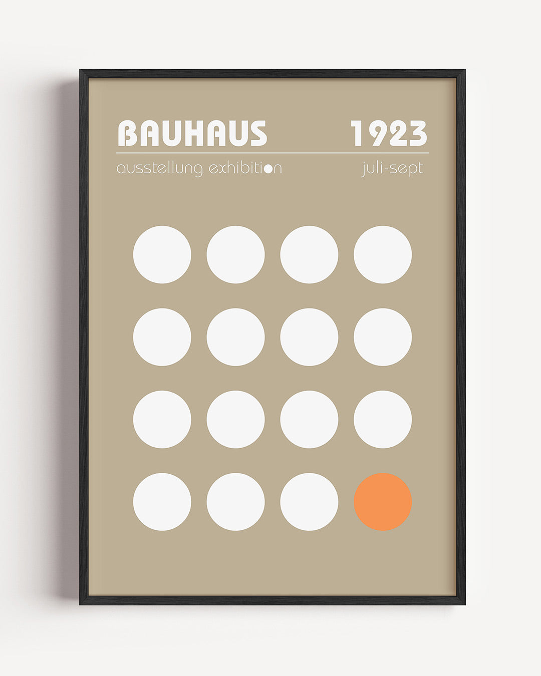 Cirkelpatroon en kleur – staande Bauhaus poster als wanddecoratie