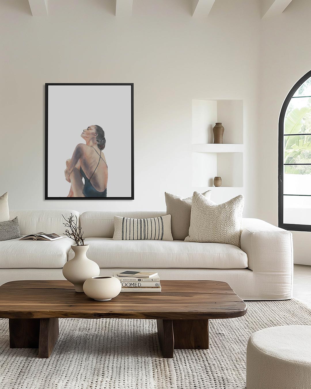 Zittende vrouw – staand wanddecoratie kunstwerk