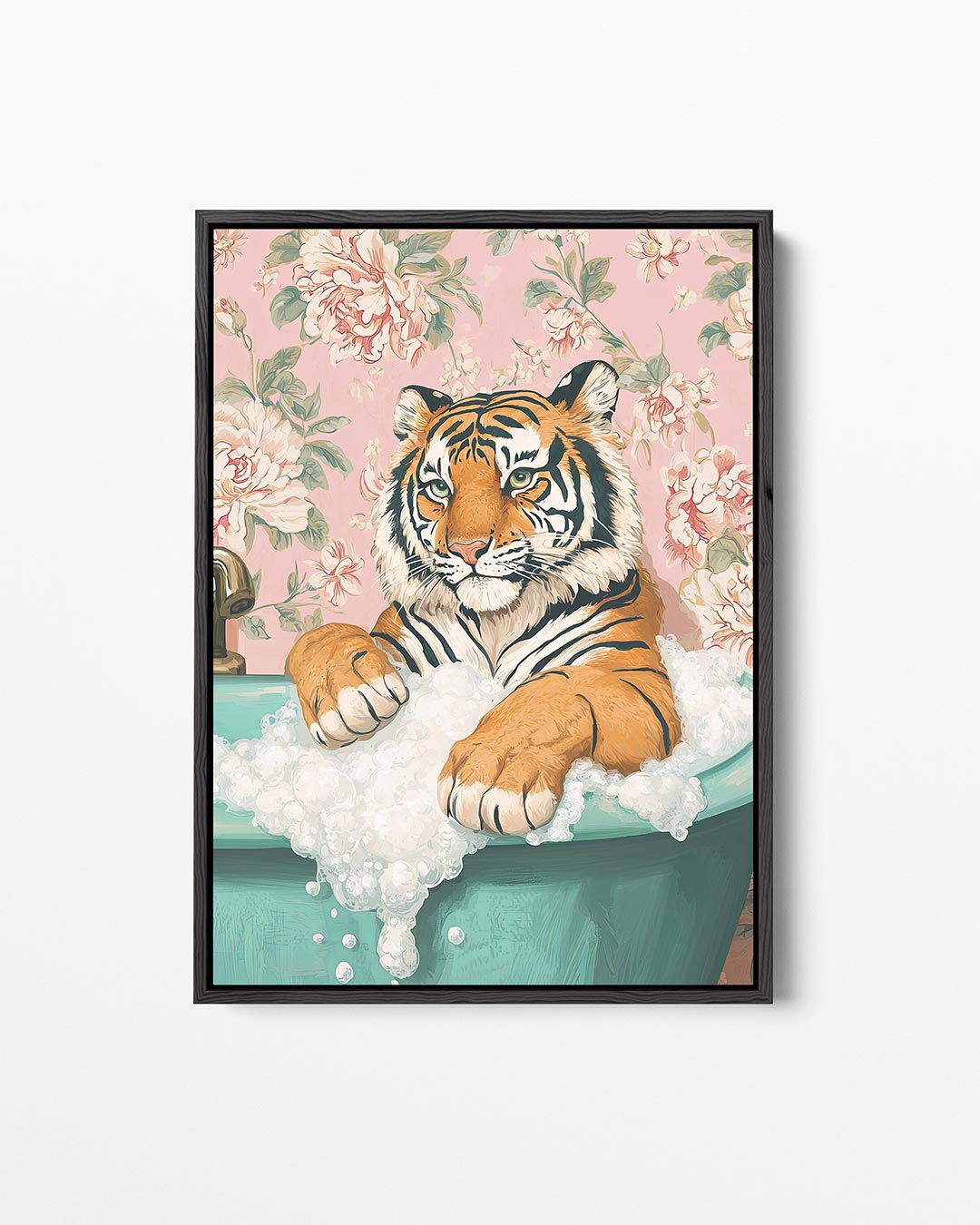 Tijger in bad – staand wanddecoratie kunstwerk