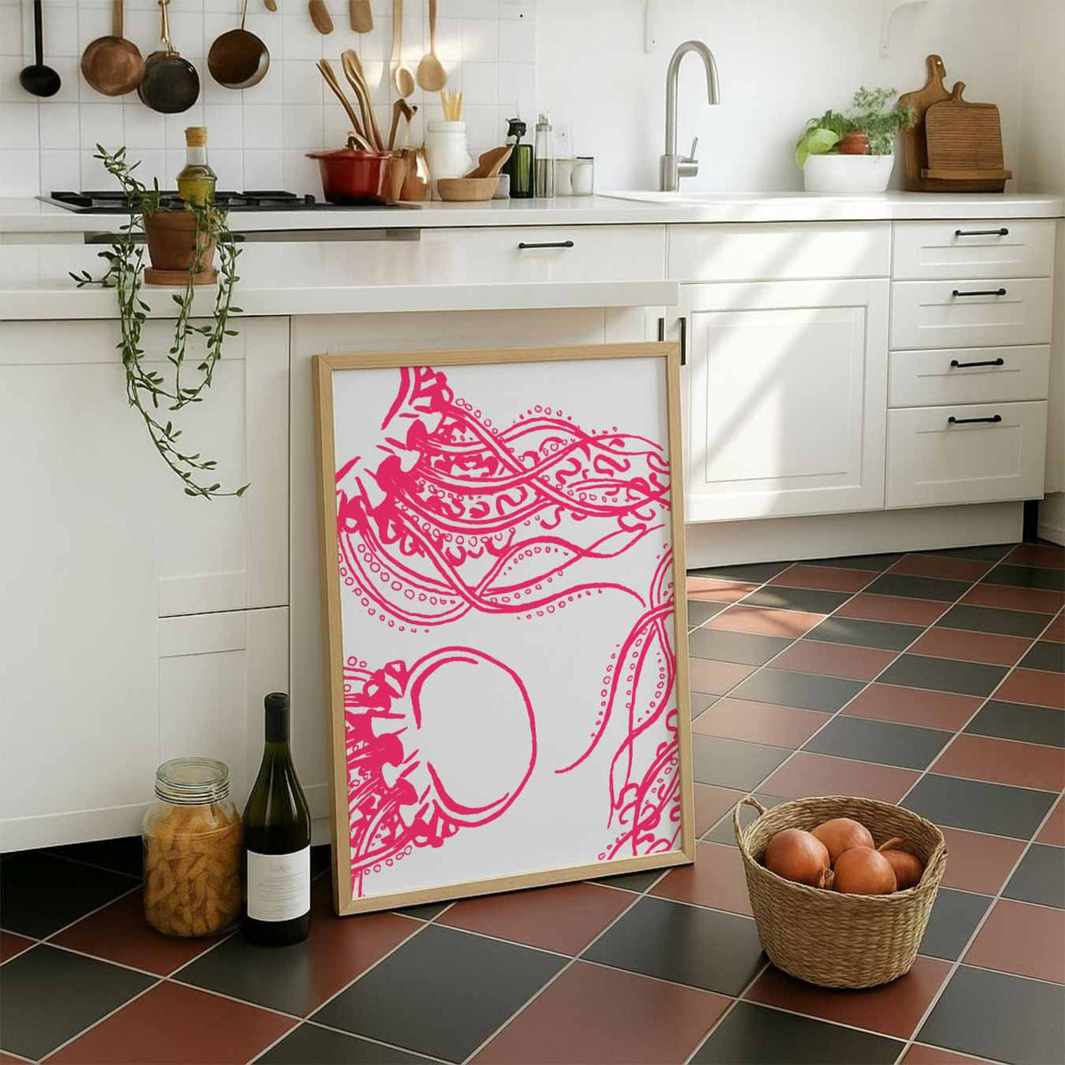 Vrolijke Octopus Kunstposter – dieren portret poster, afbeelding 7