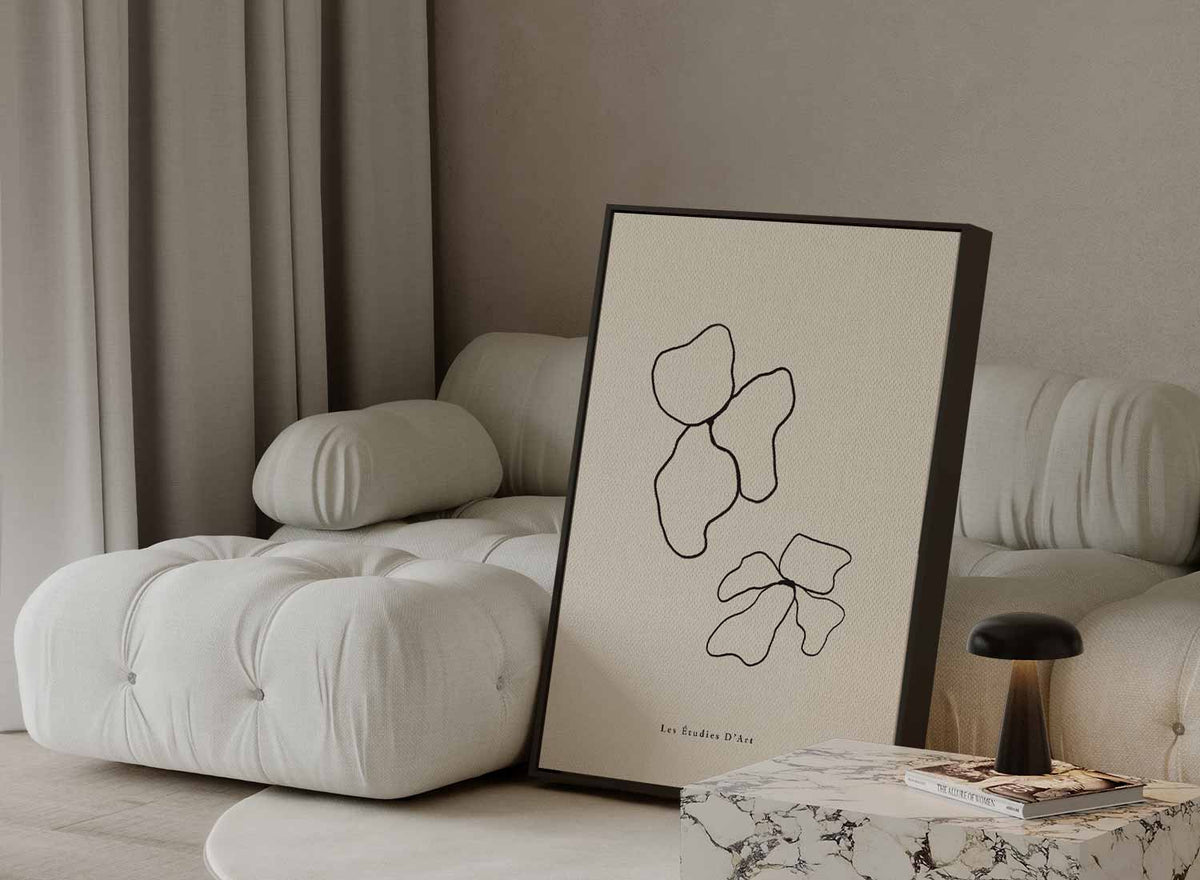 Abstracte Lijnen Bloemenprint – staande wandkunst voor woonkamer of interieur