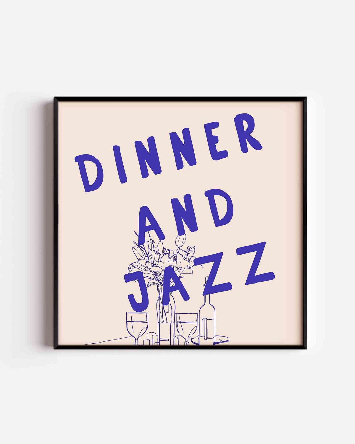 Dinner and jazz – keuken vierkante poster als wanddecoratie