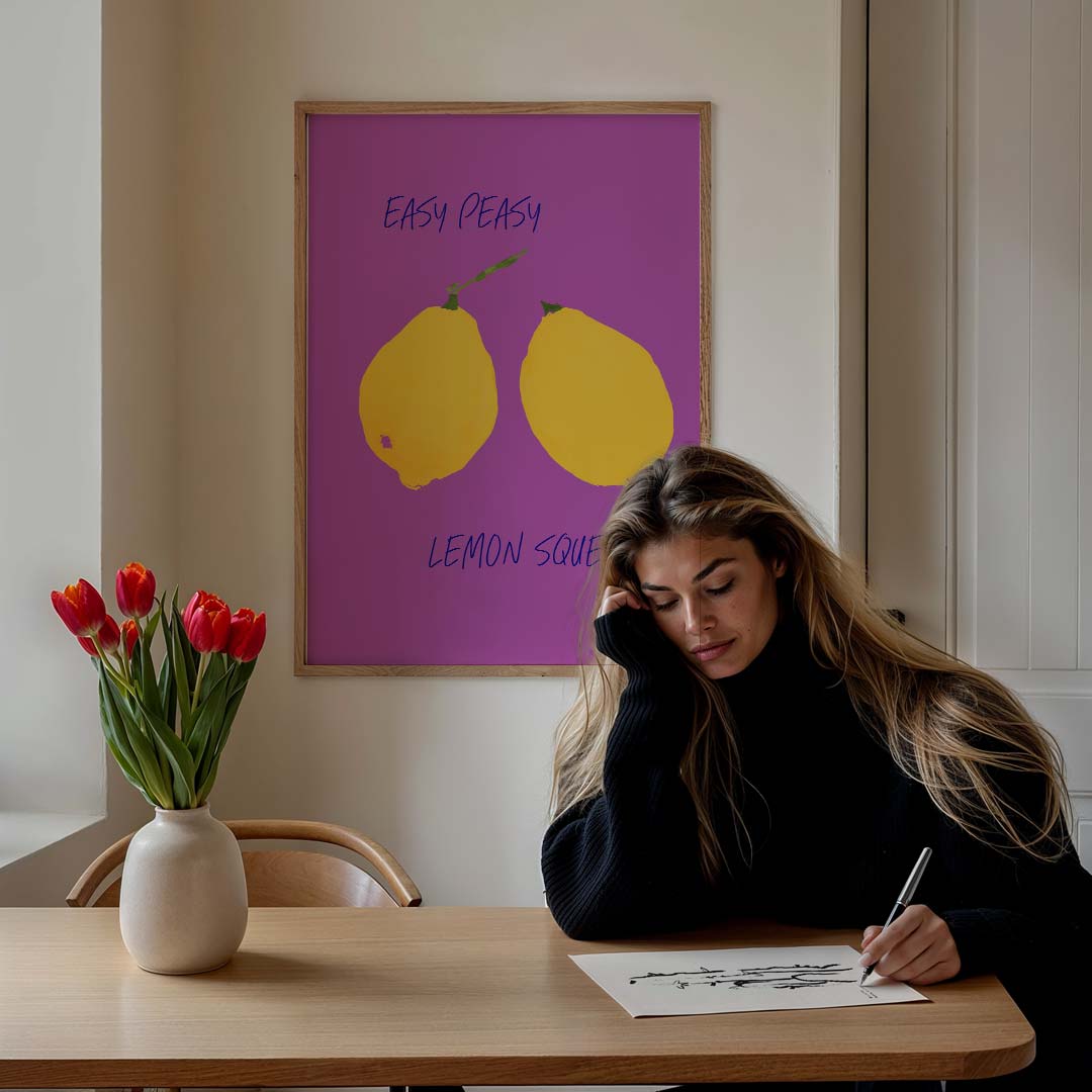 Easy Peasy Lemon Squeezy – culinaire wandkunst als portret poster