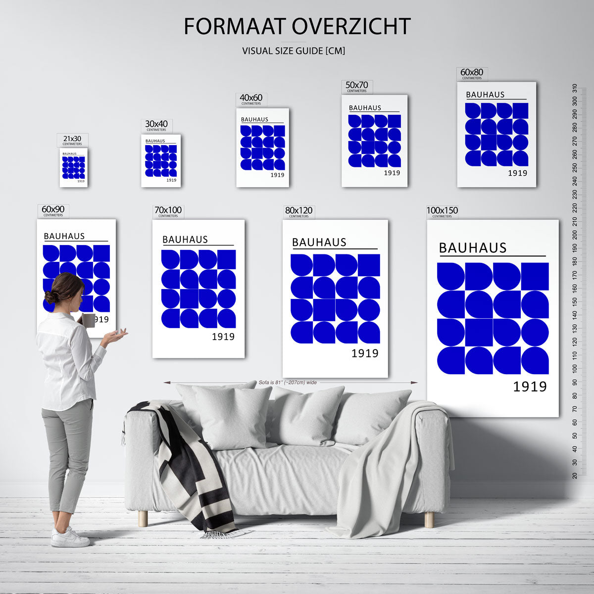 Vormen en vlakken – geometrische poster in Bauhaus-stijl van WallArtistic