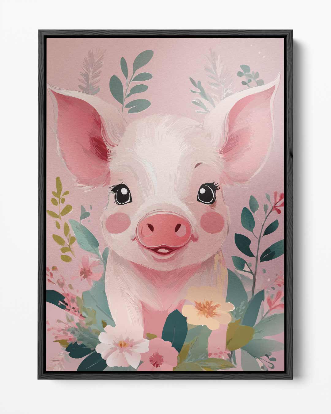 Vrolijke Varkenskus – portret kunstwerk als wanddecoratie