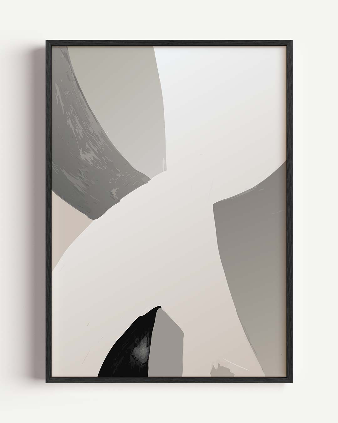 Abstracte Zwart-Wit Compositie – kleurrijke abstracte portret poster als wanddecoratie